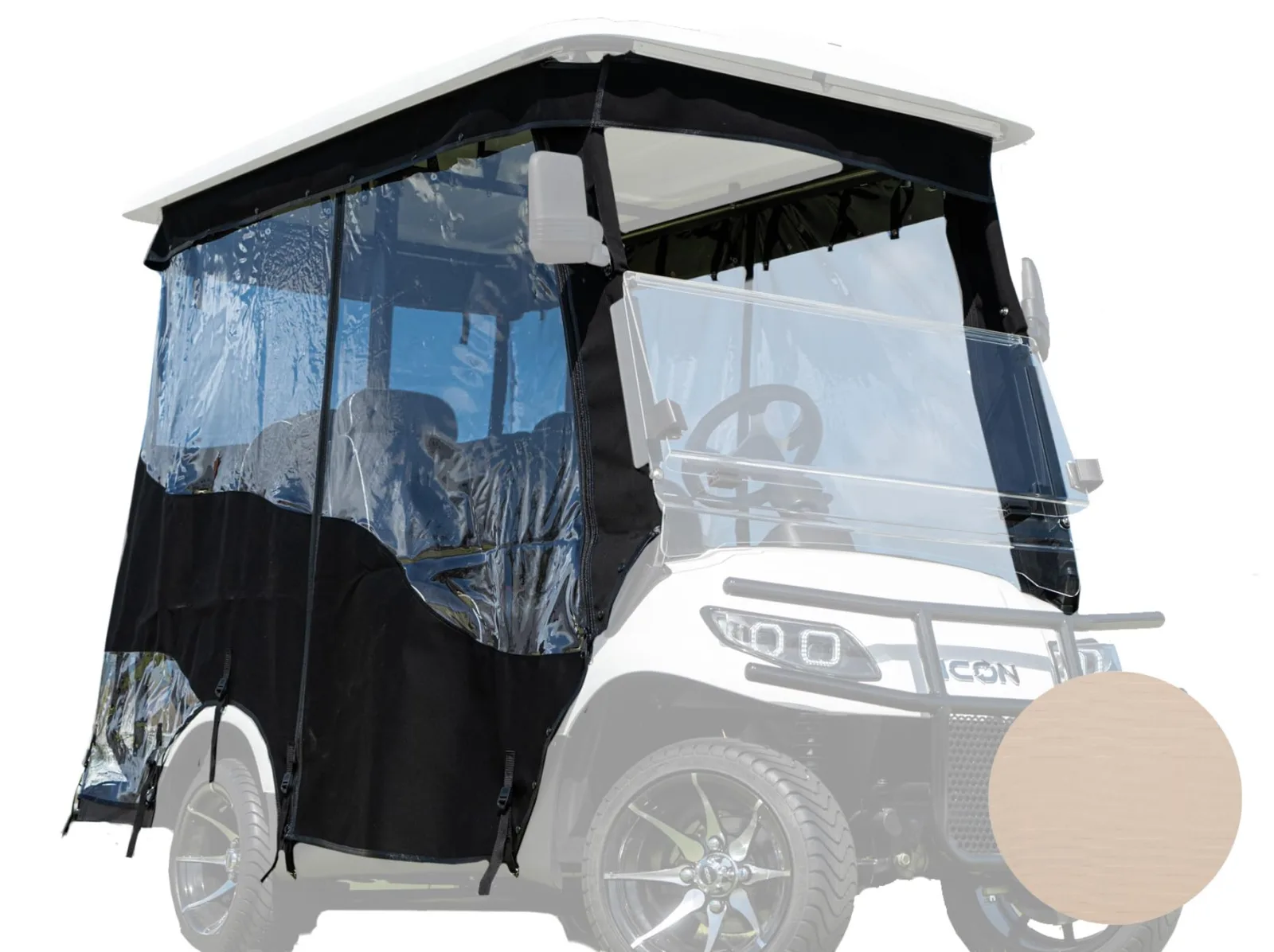RED DOT 3-Sided Enclosure for ICON i40 Golf Cart