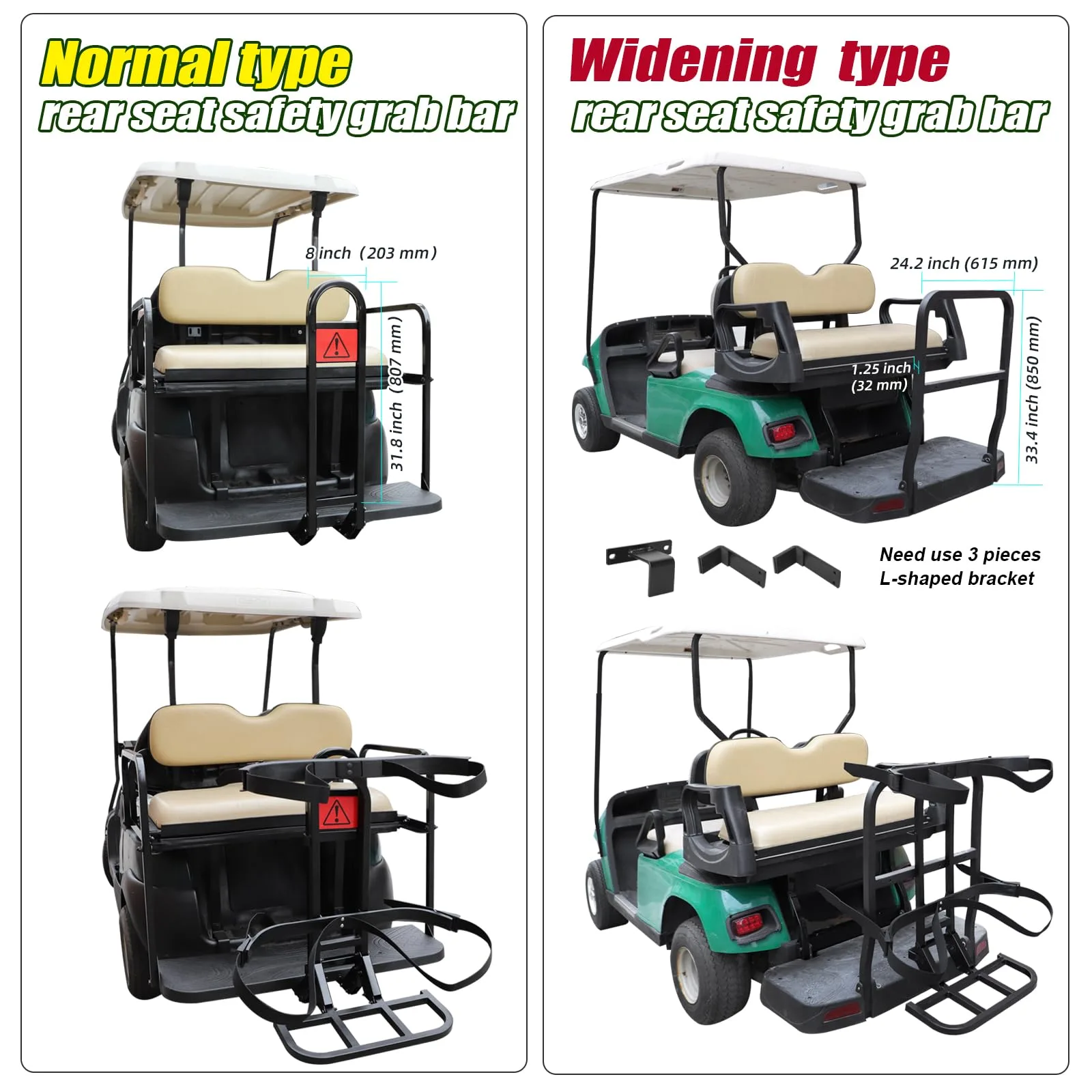 Roykaw G-0356 Golf Cart Rear Seat Golf Bag Holder image 2