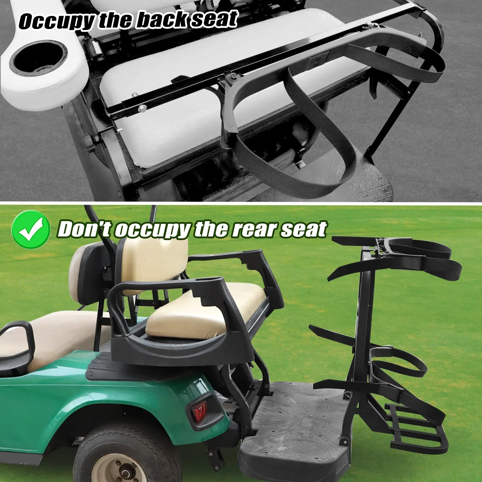 Roykaw G-0356 Golf Cart Rear Seat Golf Bag Holder image 4