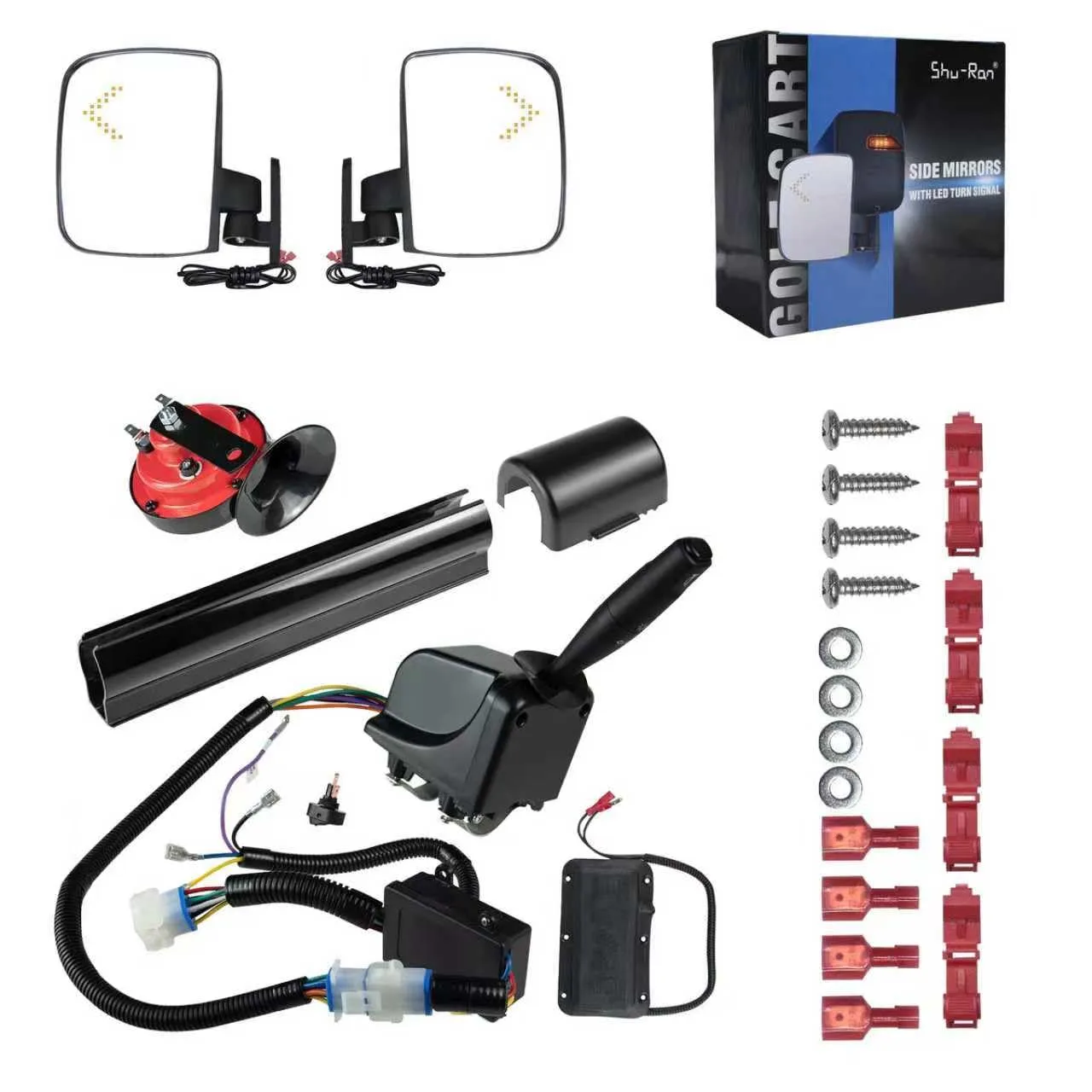 Shu-Ran Golf Cart Turn Signal Kit with LED Side Mirrors