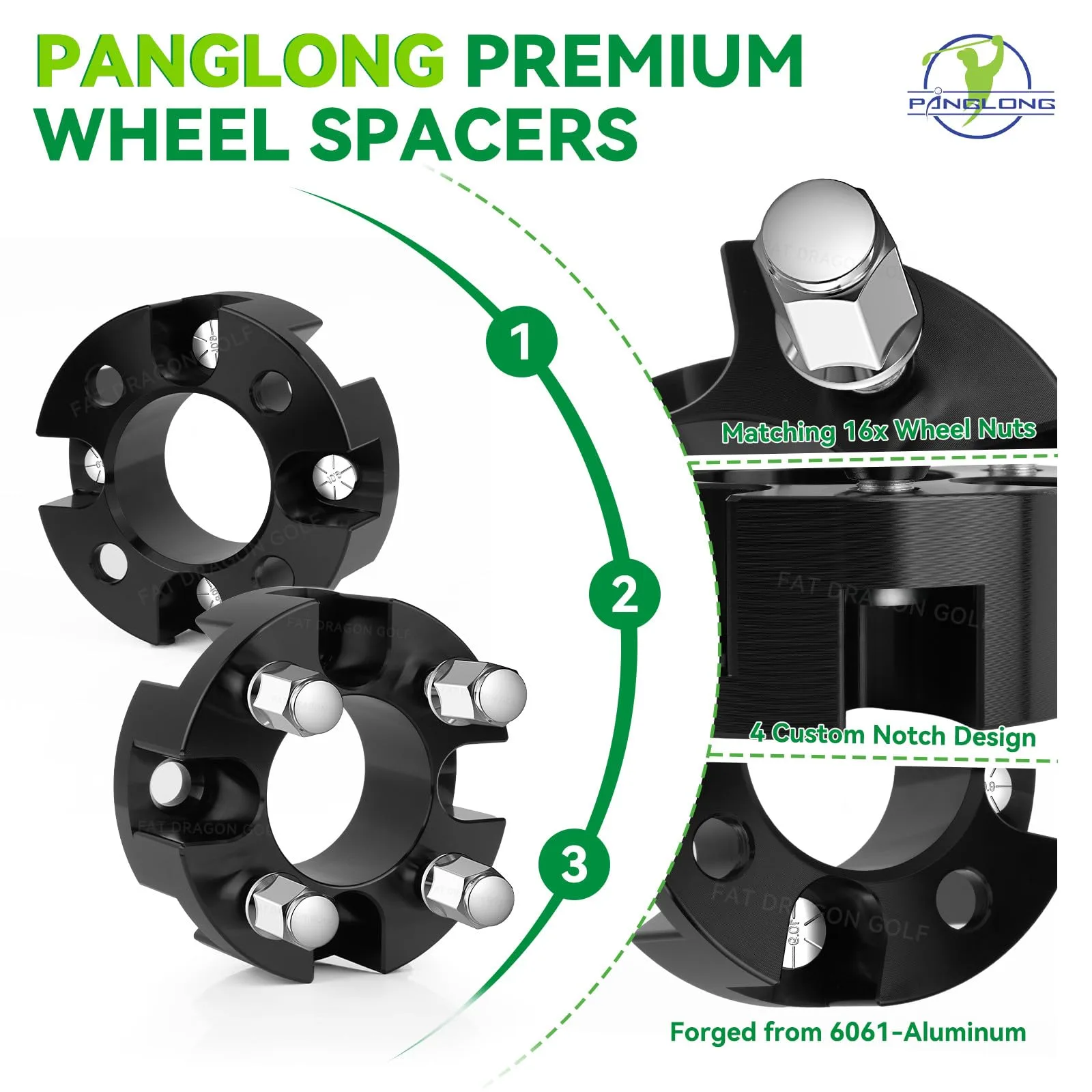 Panglong Golf Cart Wheel Spacers for Yamaha Club Car E-Z-GO image 2