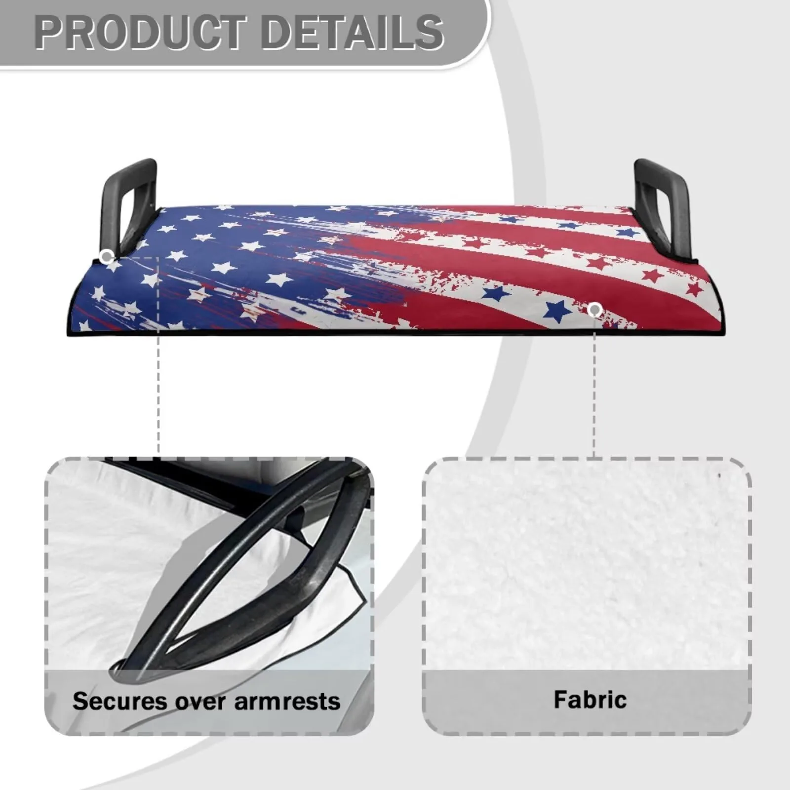 Knextrepoy American Flag Golf Cart Seat Cover image 4