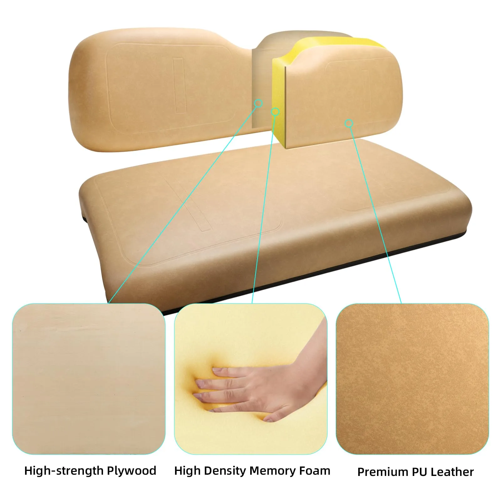 Roykaw Front Seat Cushion for E-Z-G-O TXT 1994-2013 image 3