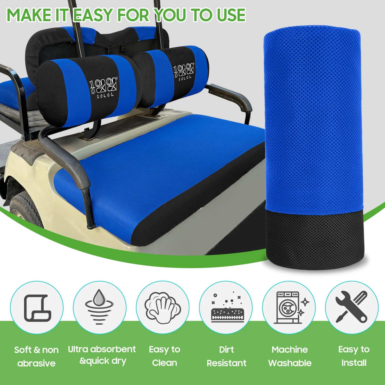 10L0L G22-COVER Golf Cart Seat Cover Set image 3