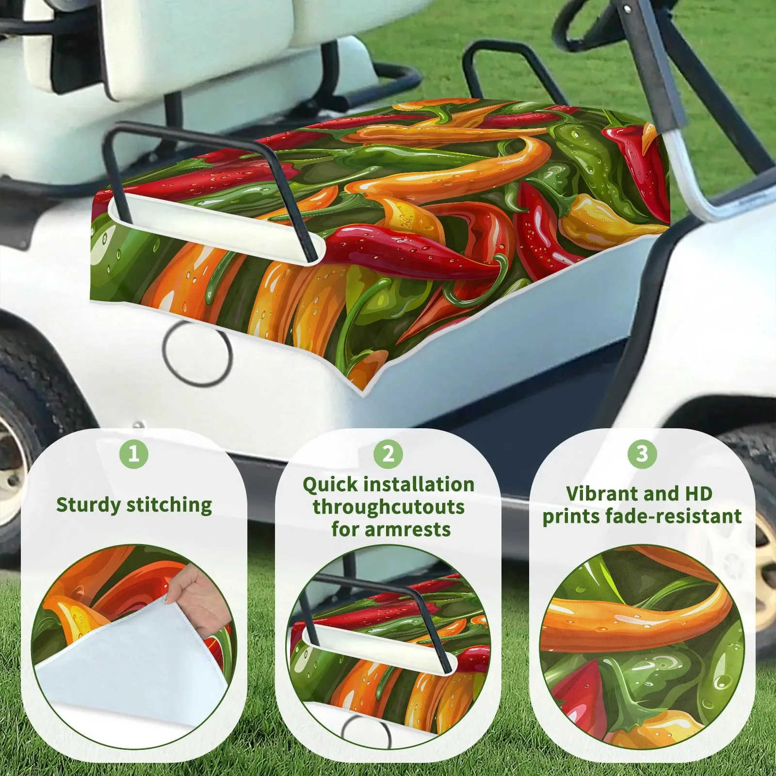 Tiveruda Golf Cart Seat Cover for Double Seats image 3