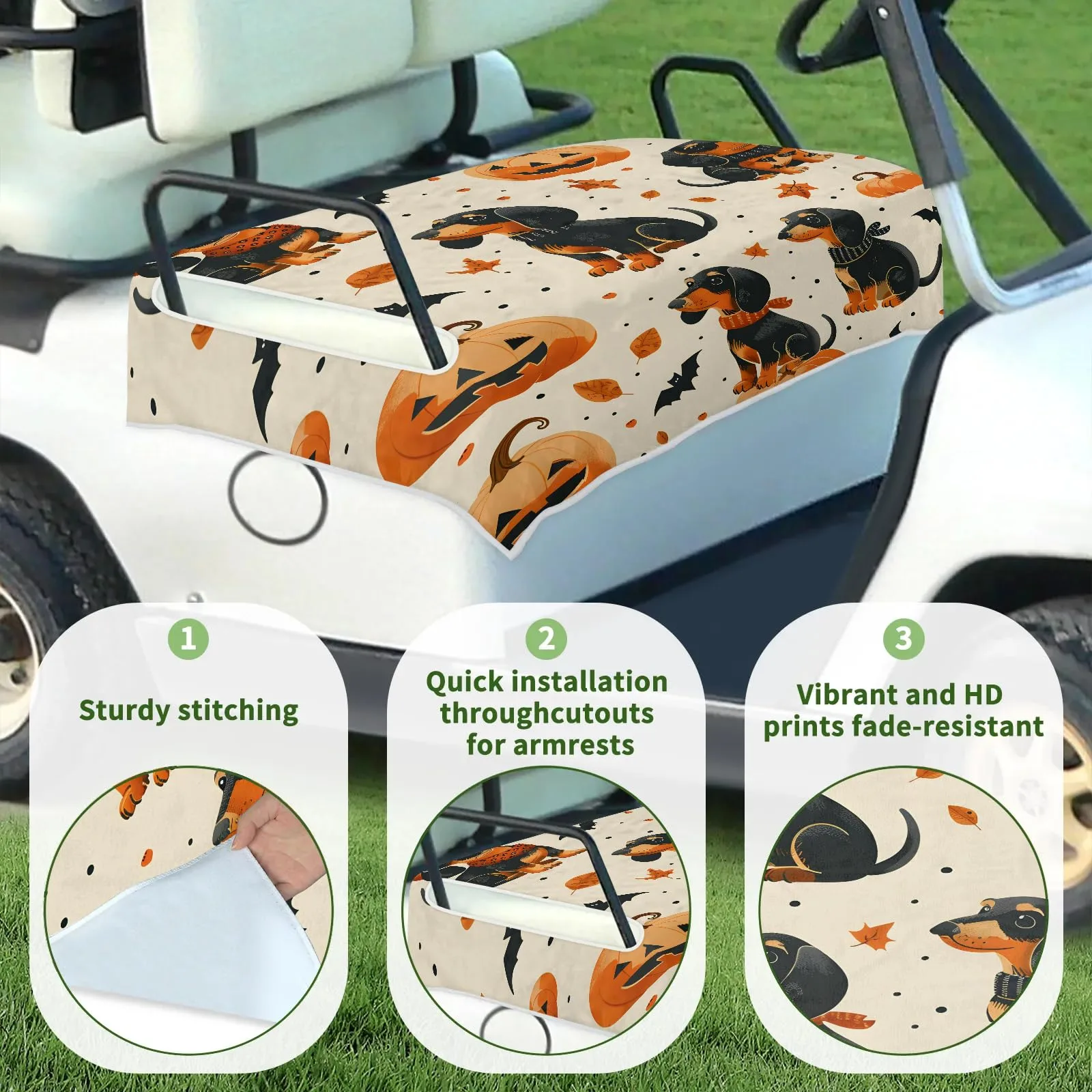 Tiveruda Golf Cart Seat Cover for Double Seats image 3