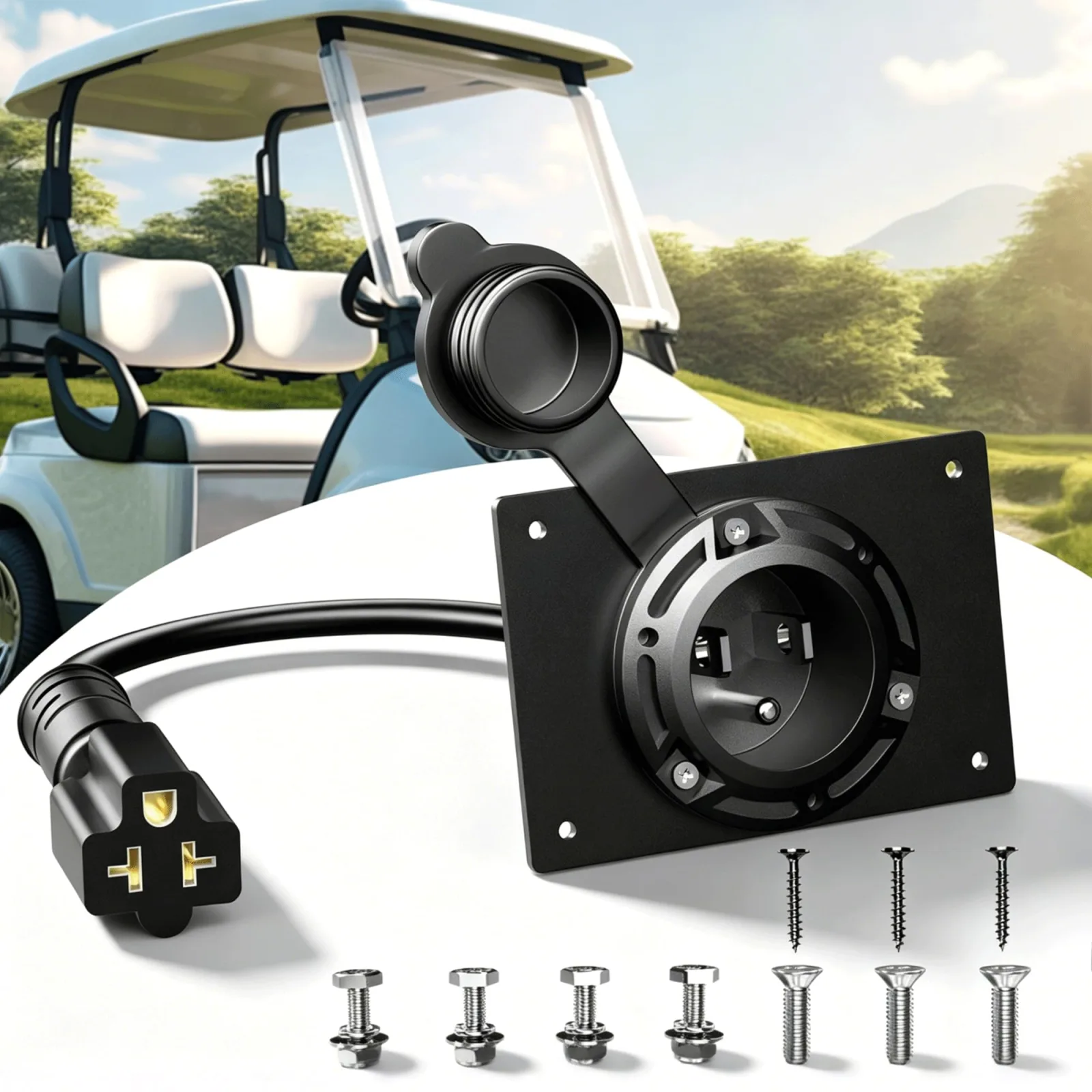 SunnyLith E-Z-GO TXT36 Golf Cart Charging Port Adapter