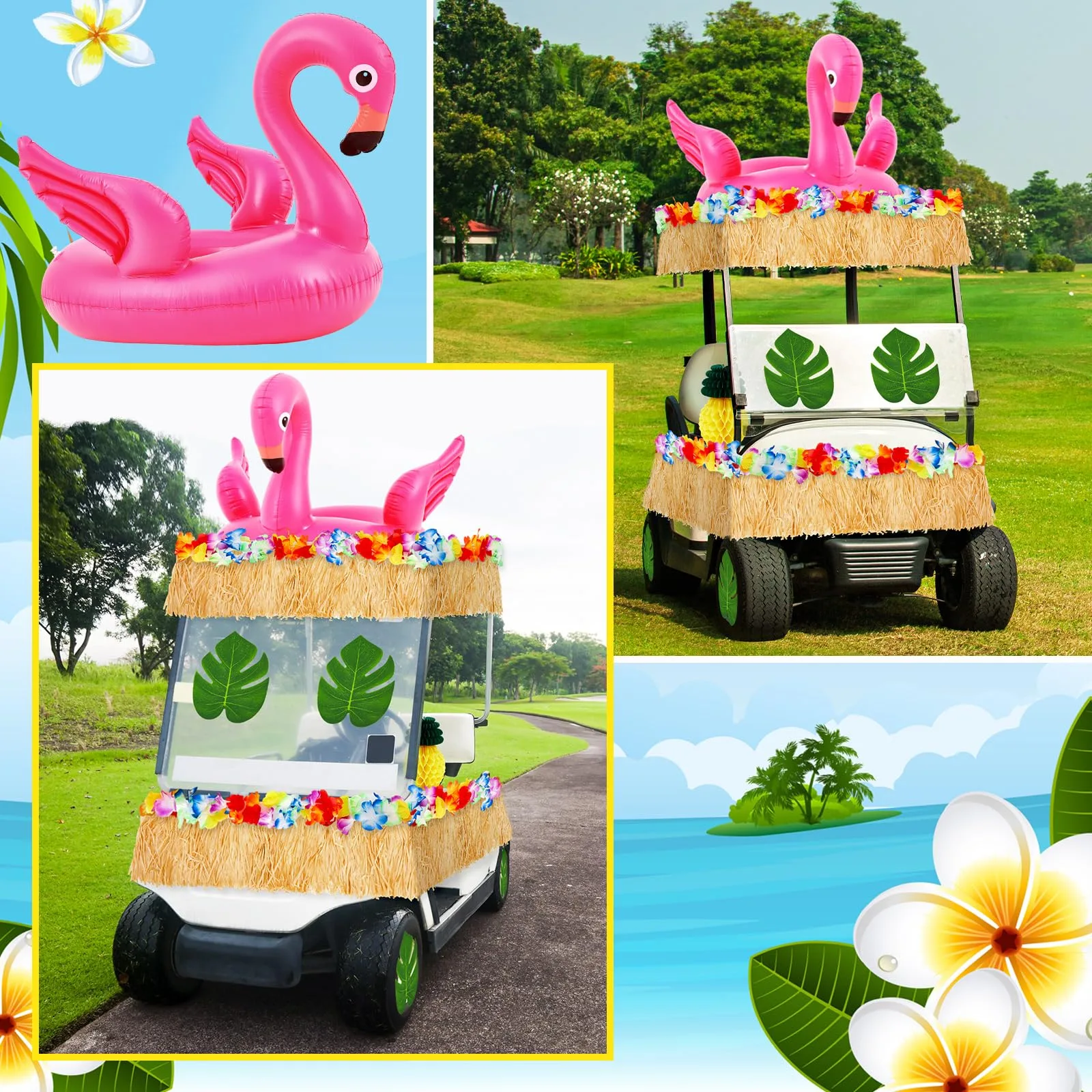 WinnerWhy SHQ-WinnerWhy-2865 Tropical Golf Cart Parade Decoration Kit image 4