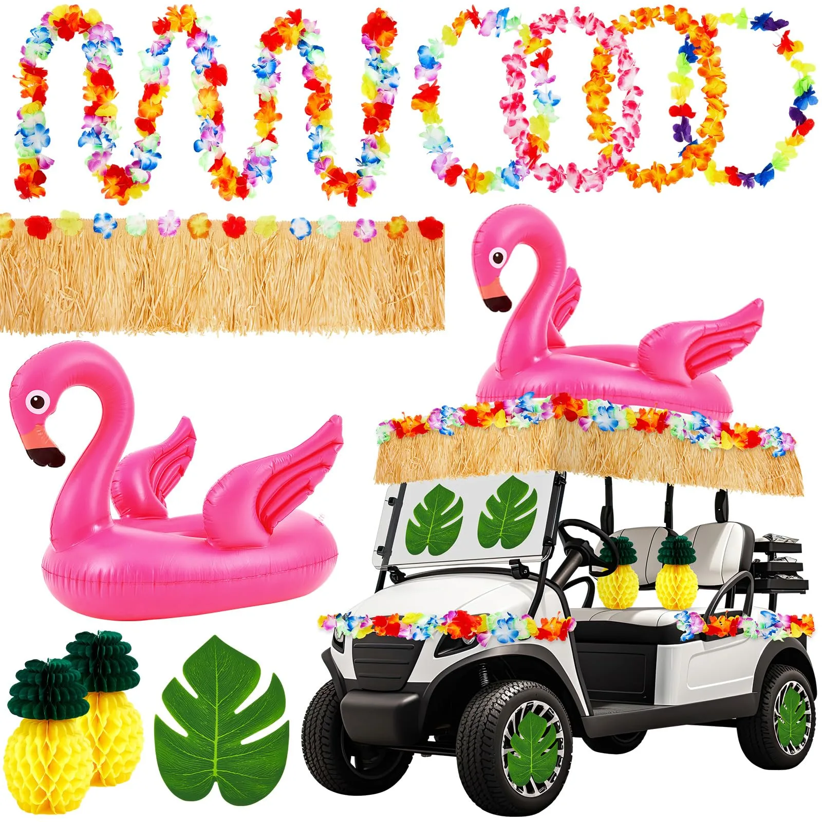 WinnerWhy SHQ-WinnerWhy-2865 Tropical Golf Cart Parade Decoration Kit