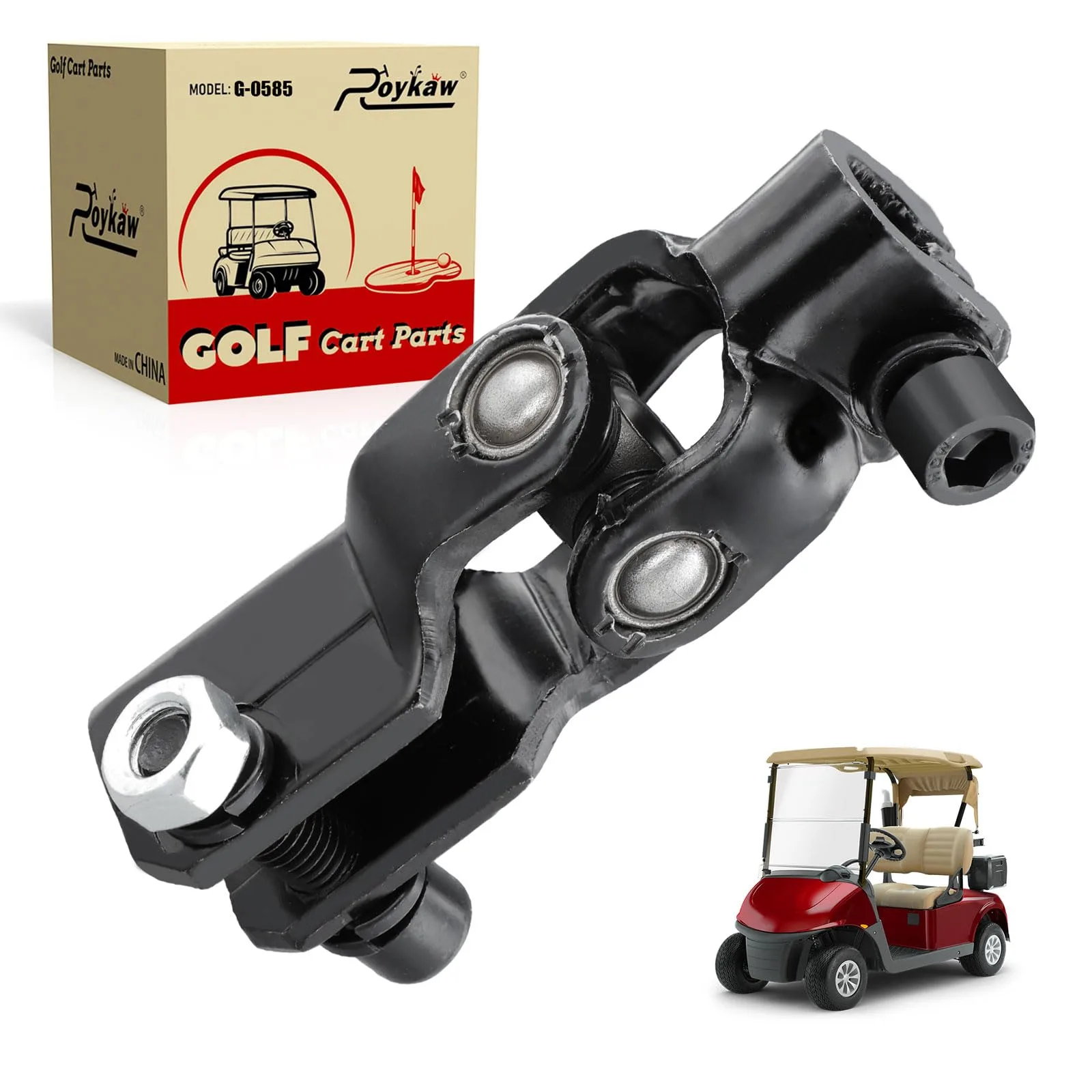 Golf Cart Steering Yoke Assembly Compatible with EZGO RXV & 2-Five 2008-up Models, OEM# 600333, 604613, 608114