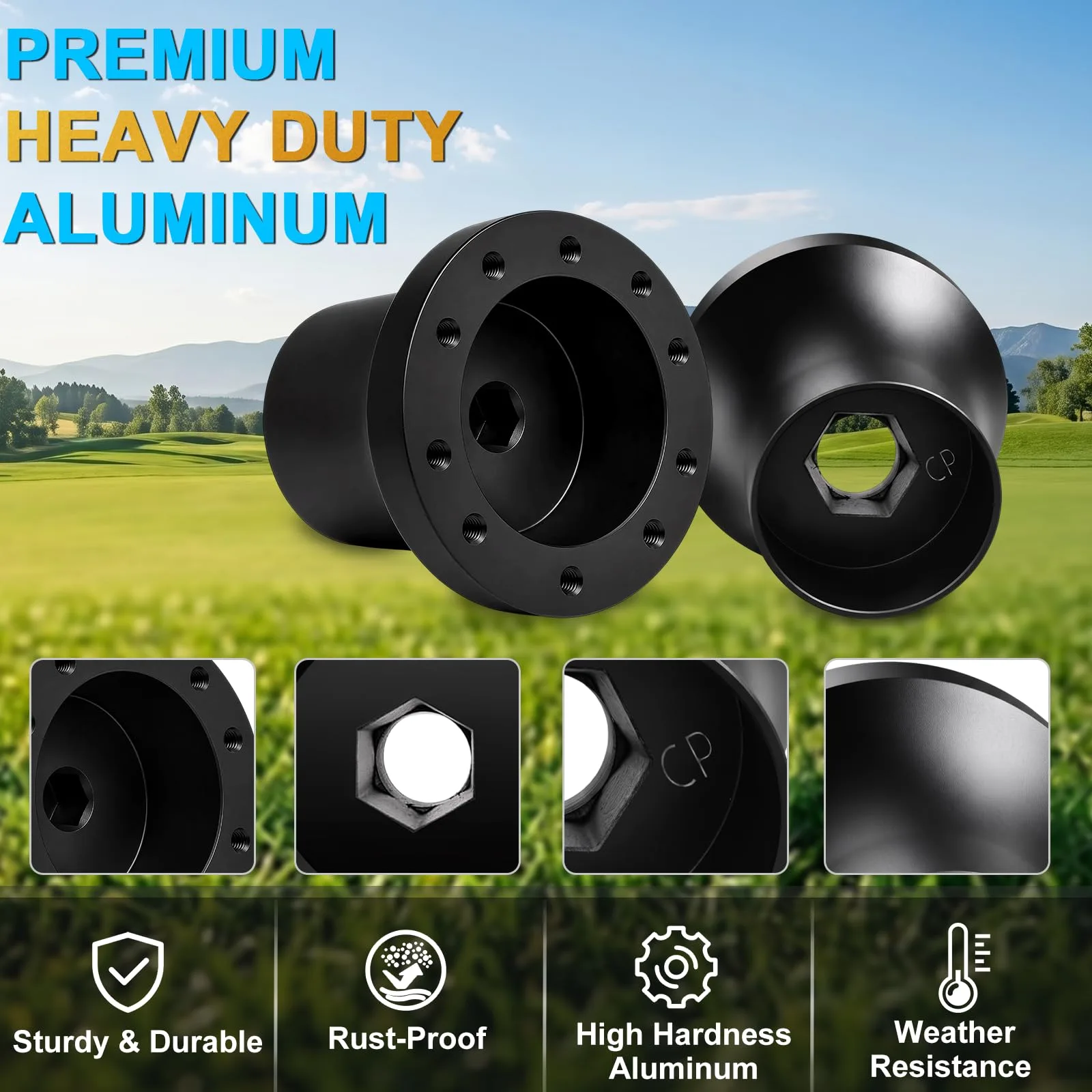 iLSKW Club Car Precedent Golf Cart Steering Wheel Adapter Fit for Club Car Precedent/Tempo/Onward, Durable Aluminum Hub Fits 5/6 Hole Golf Cart Steering Wheel image 3