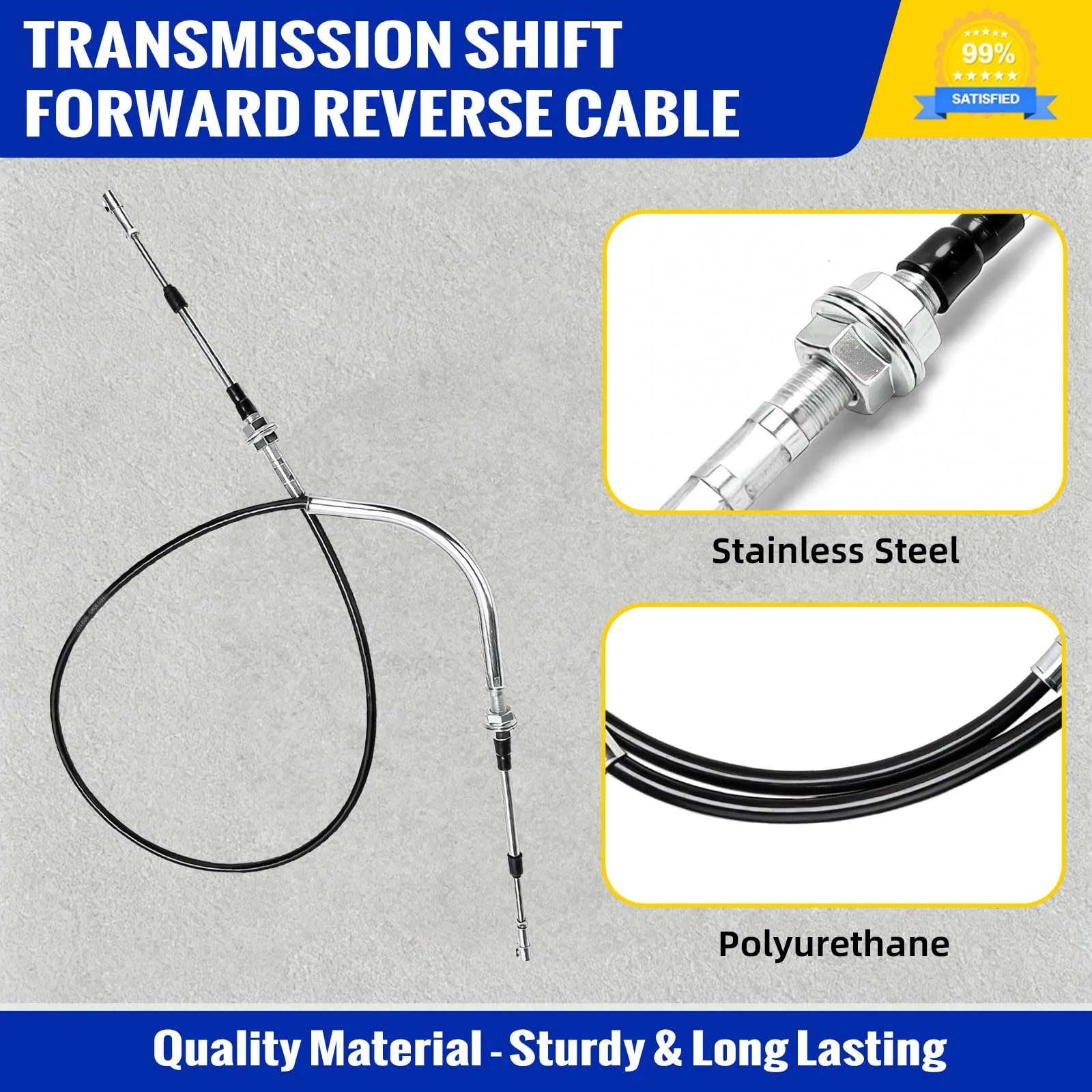 Golf Cart Forward and Reverse Shift Cable, Transmission Shift Cable Compatible with Club Car DS 1984-1997 Gas Golf Carts, Replace OEM# 1012326, 1013085, 101851002 image 2
