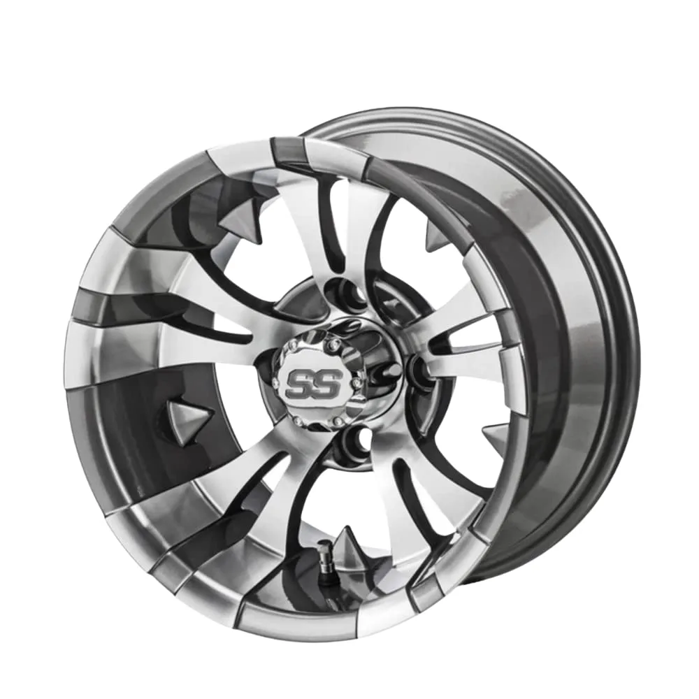 10" Warlock Gun Metal Golf Cart Wheels and Tires Combo (20x10-10) Set of 4 image 3