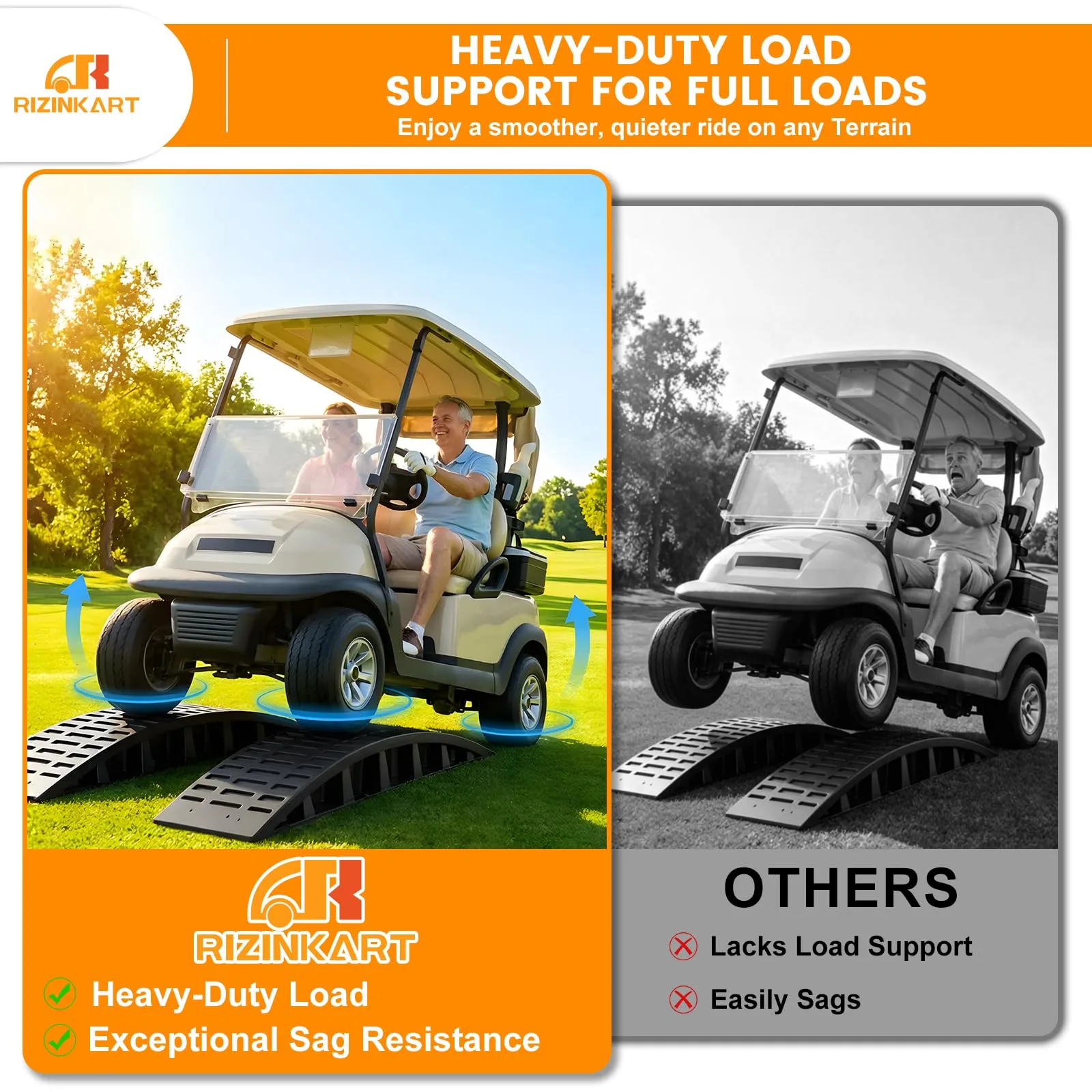 Heavy-Duty 4-Leaf Golf Cart Rear Leaf Springs Kit for EZGO TXT/Medalist image 4