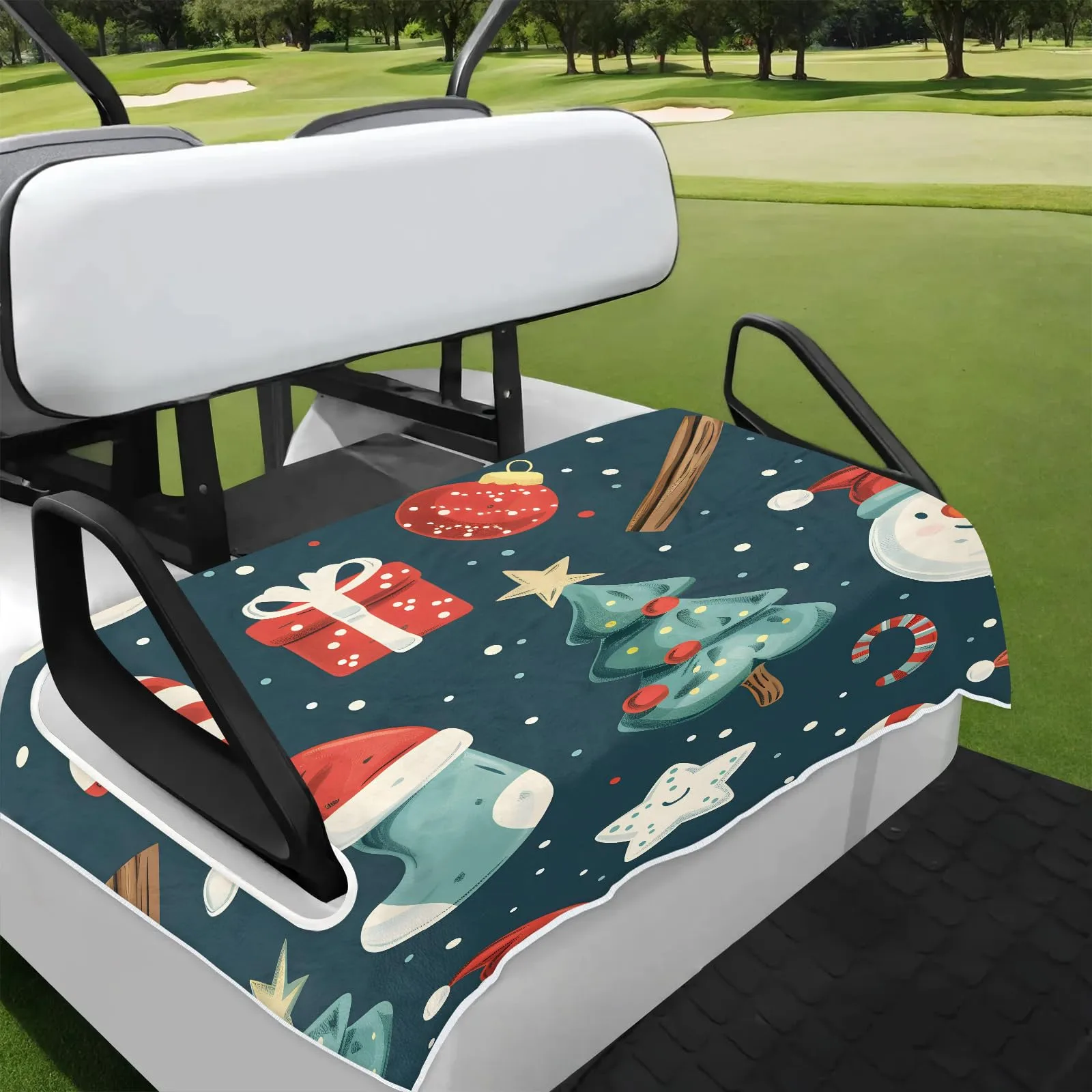 Tiveruda Xmas Tree Golf Cart Seat Cover, 51 x 31 in