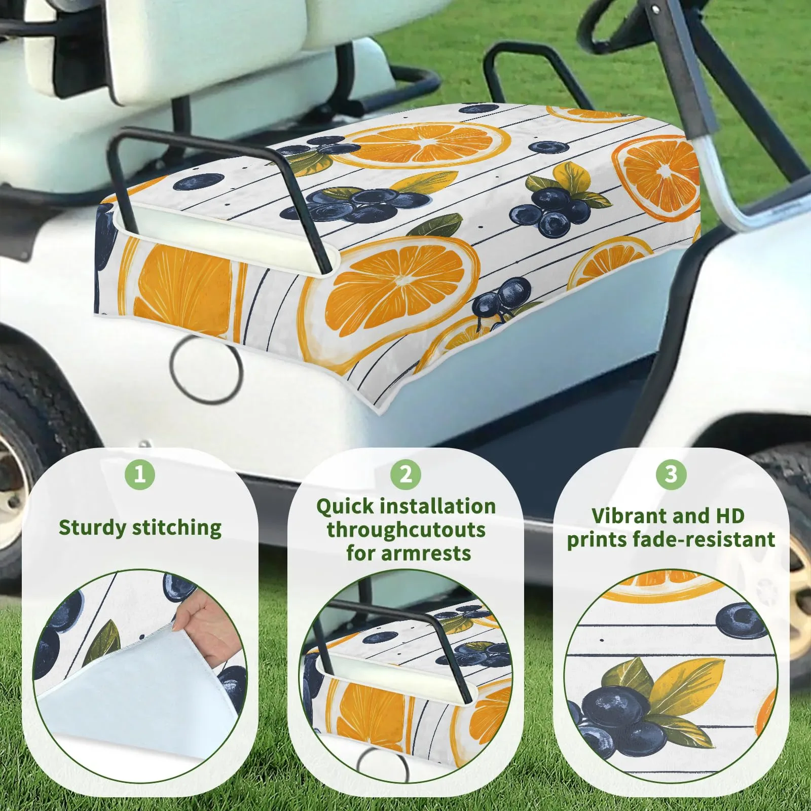 Tiveruda Golf Cart Seat Cover for Double Seats image 3