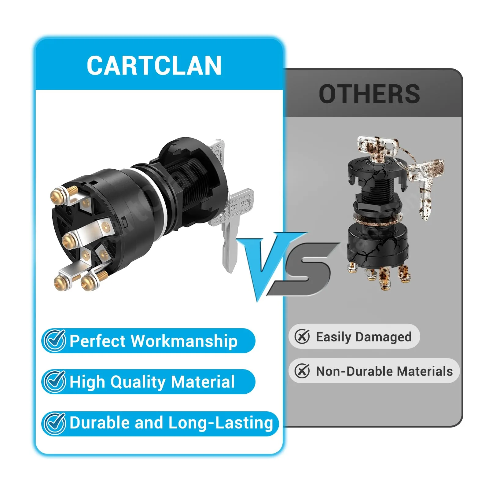 CartClan Ignition Key Switch for Club Car DS Gas Carts image 4