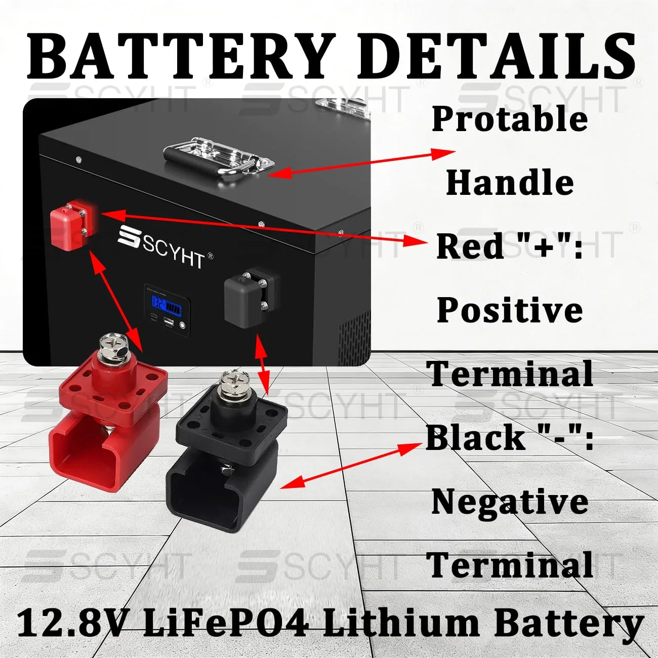 SSCYHT 12.8V 160Ah LiFePO4 Lithium Battery image 3