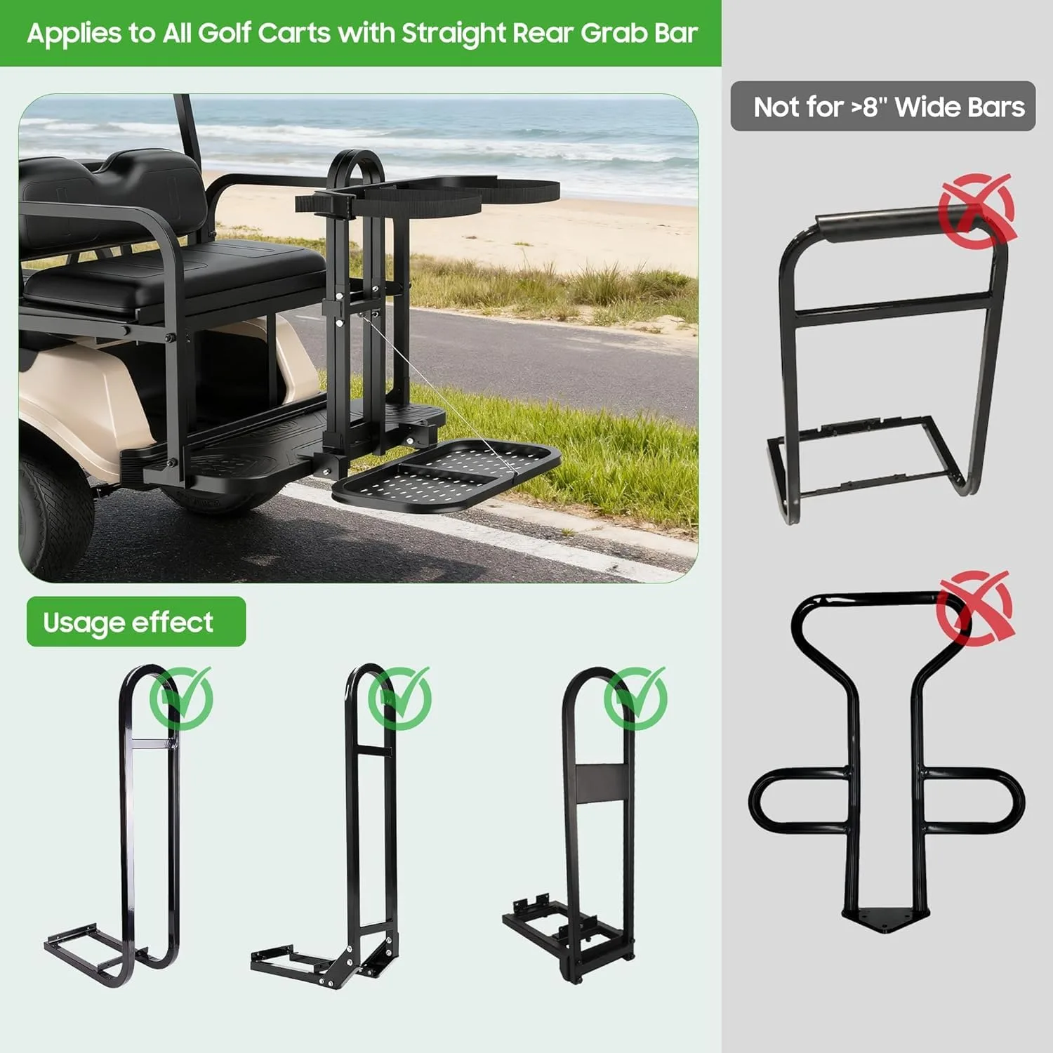 10L0L Foldable Golf Cart Rear Seat Bag Holder image 3