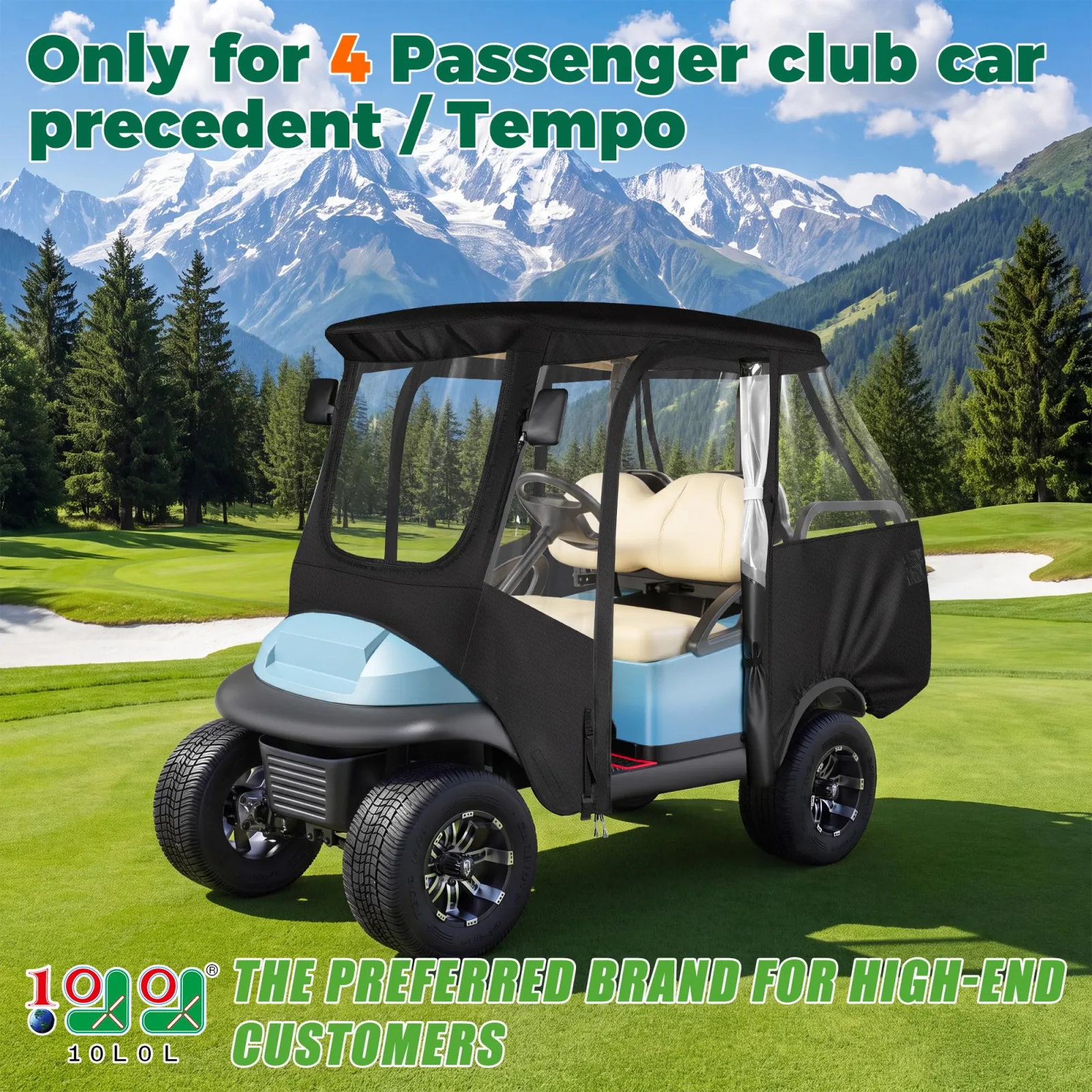 10L0L 4-Passenger Golf Cart Enclosure for Club Car Precedent (57" Roof) image 3