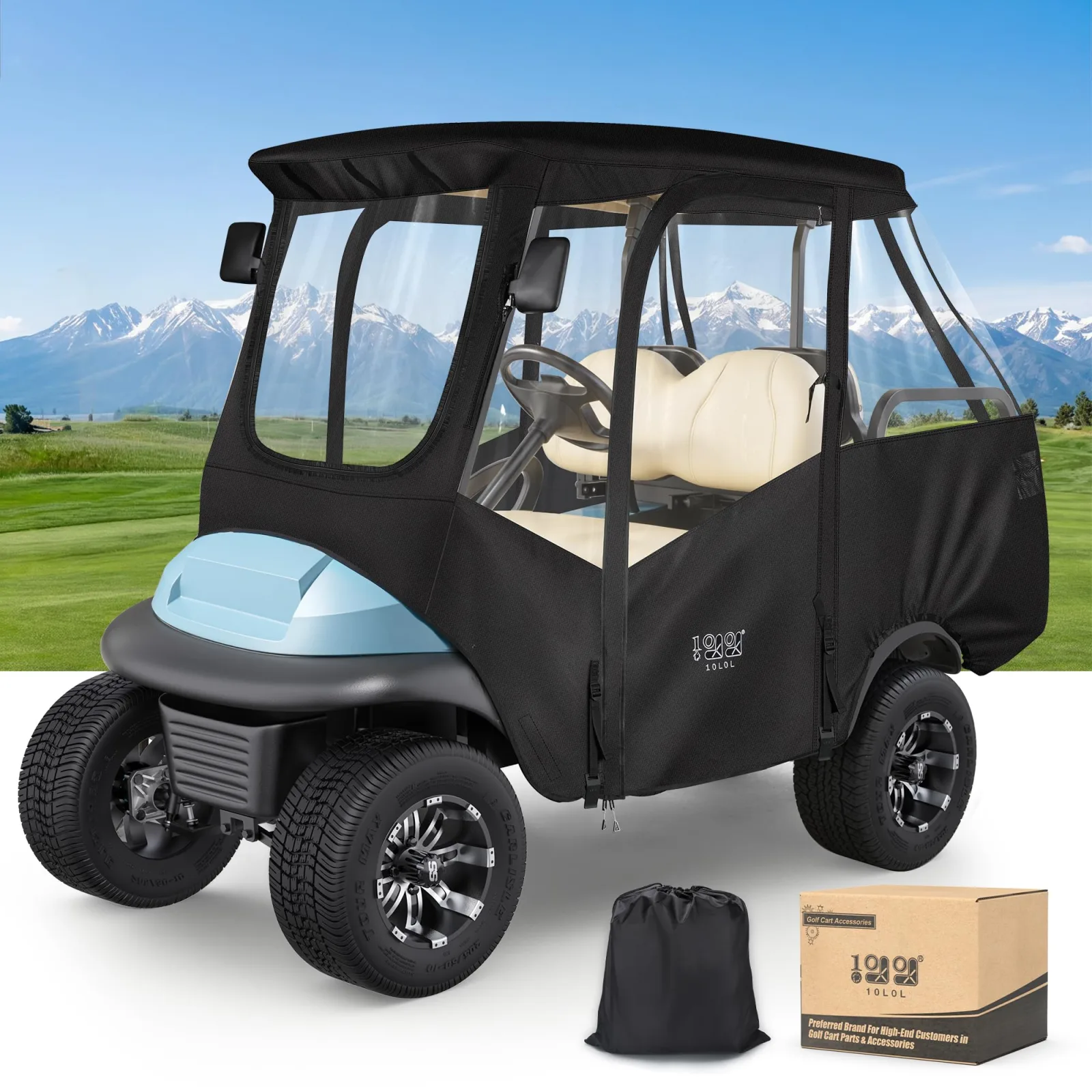 10L0L 4-Passenger Golf Cart Enclosure for Club Car Precedent (57" Roof)