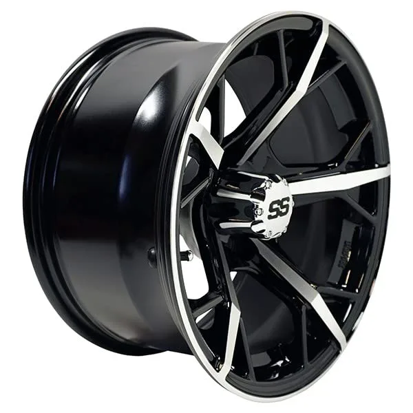REVENGE 14x7 ET-25 Gloss Black Golf Cart Wheel image 4