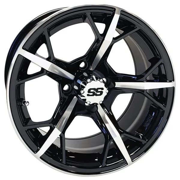 REVENGE 14x7 ET-25 Gloss Black Golf Cart Wheel