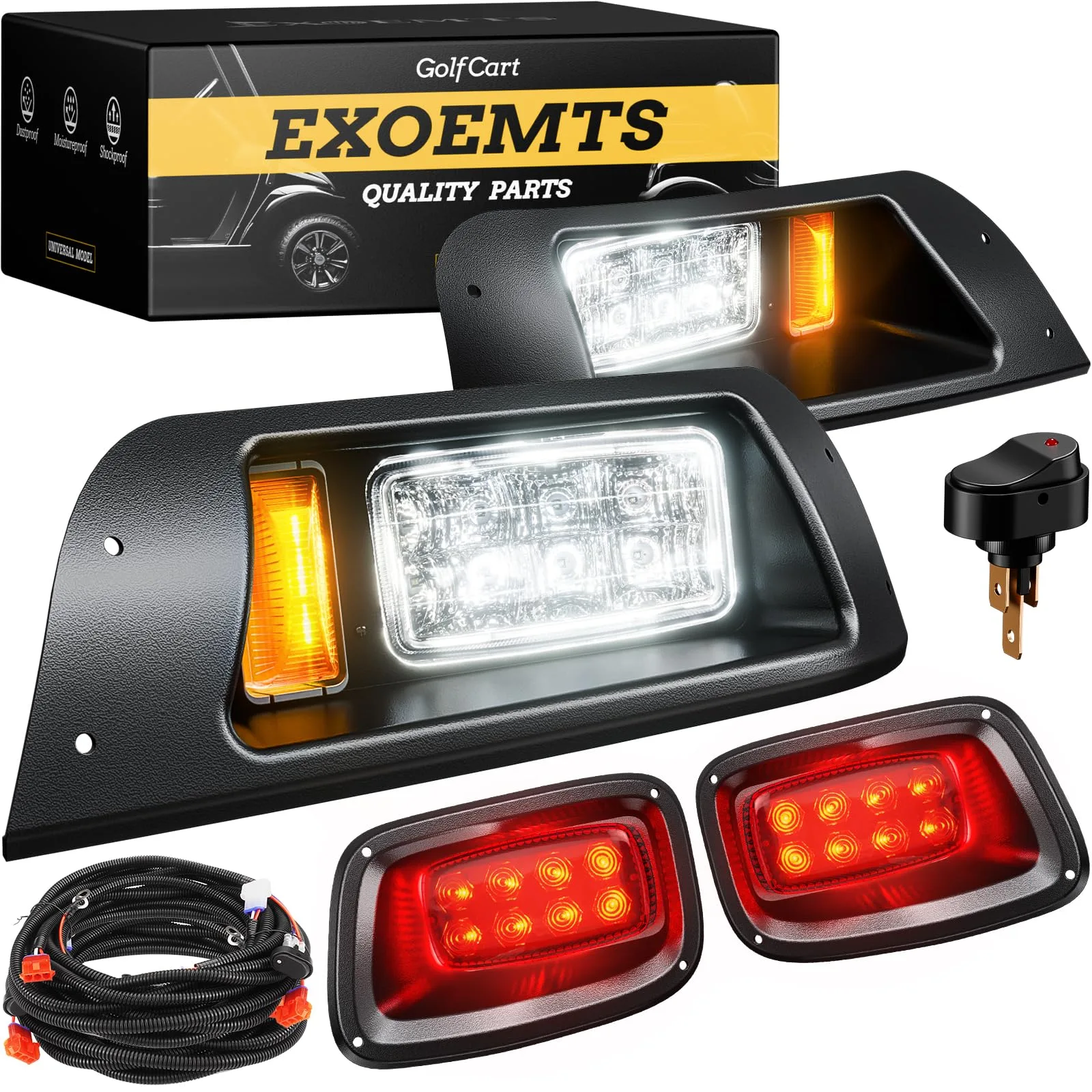 EXOEMTS E-Z-GO TXT LED Headlight and Tail Light Kit