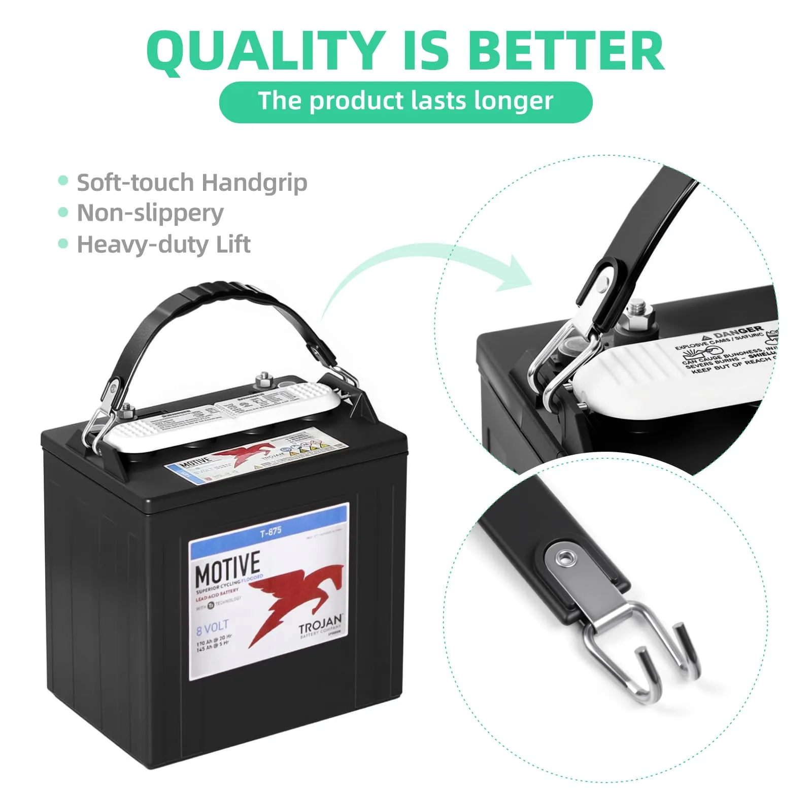 DIYOLFALL Golf Cart Battery Lifting Straps image 4