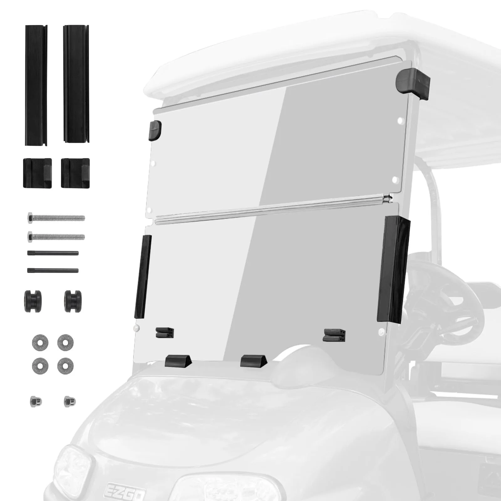 VPAHub Clear Flip-Flop Windshield for E-Z-GO RXV image 2