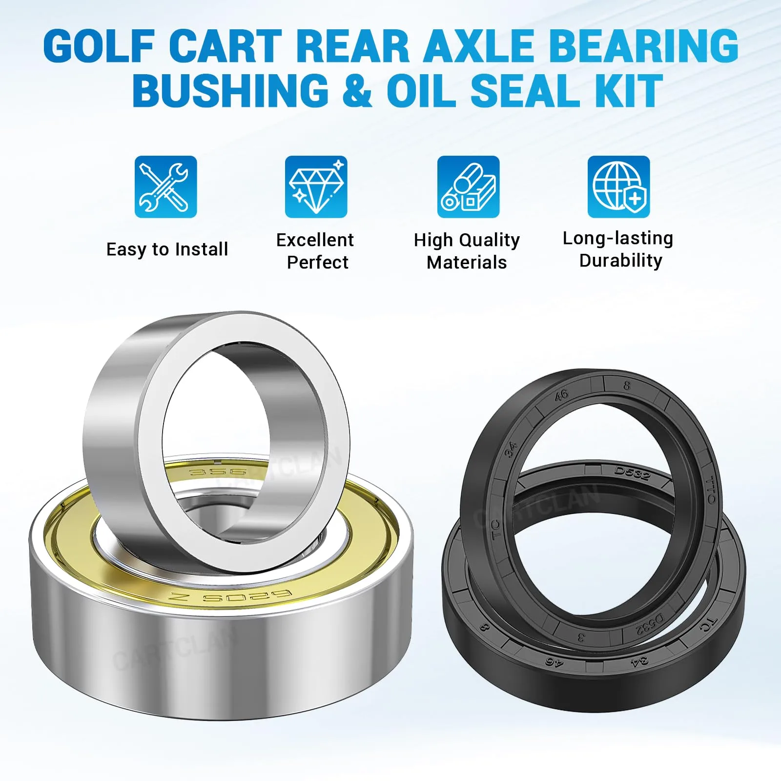 CartClan Rear Axle Bearing & Seal Kit for Club Car DS image 3