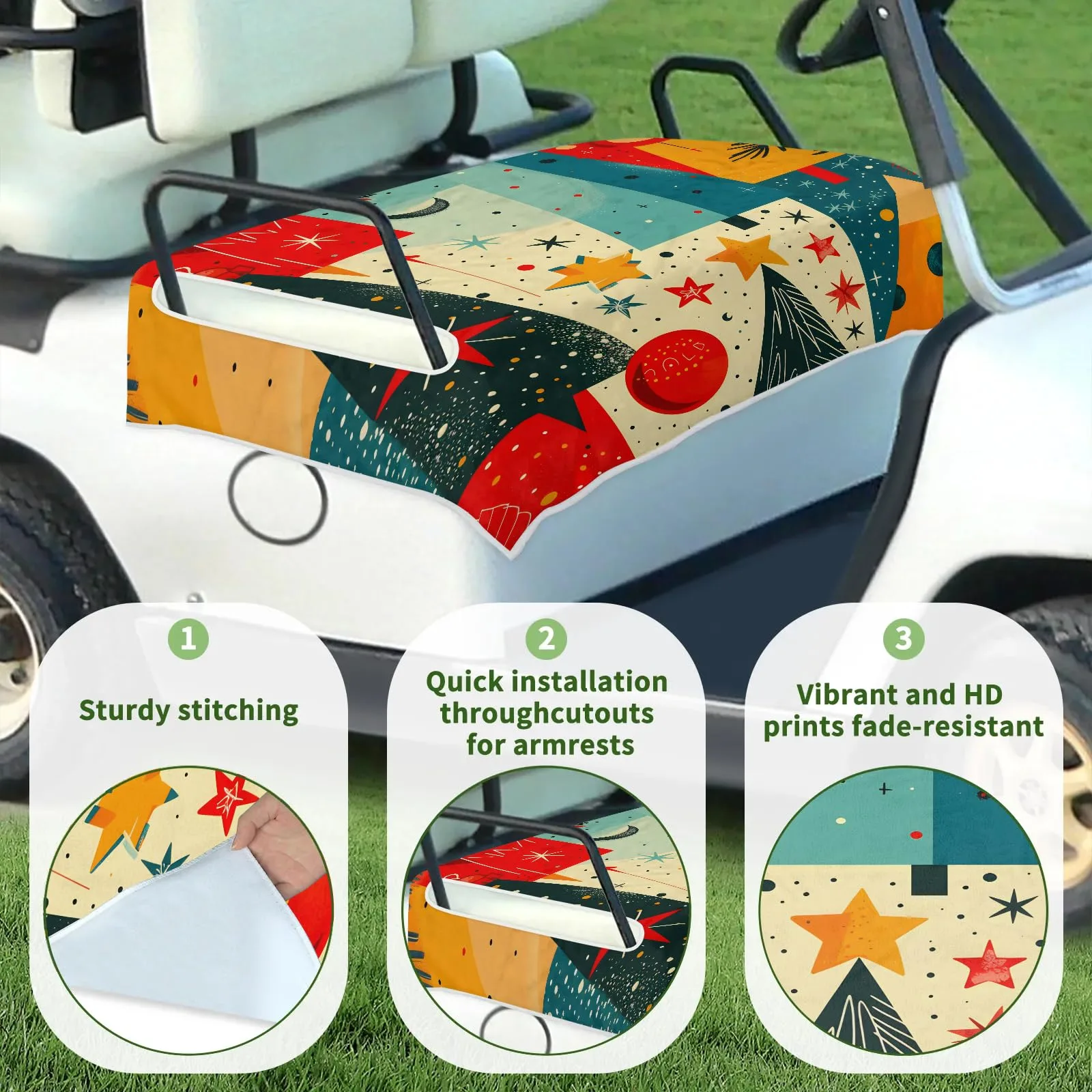 Tiveruda Golf Cart Seat Cover for Double Seats image 3