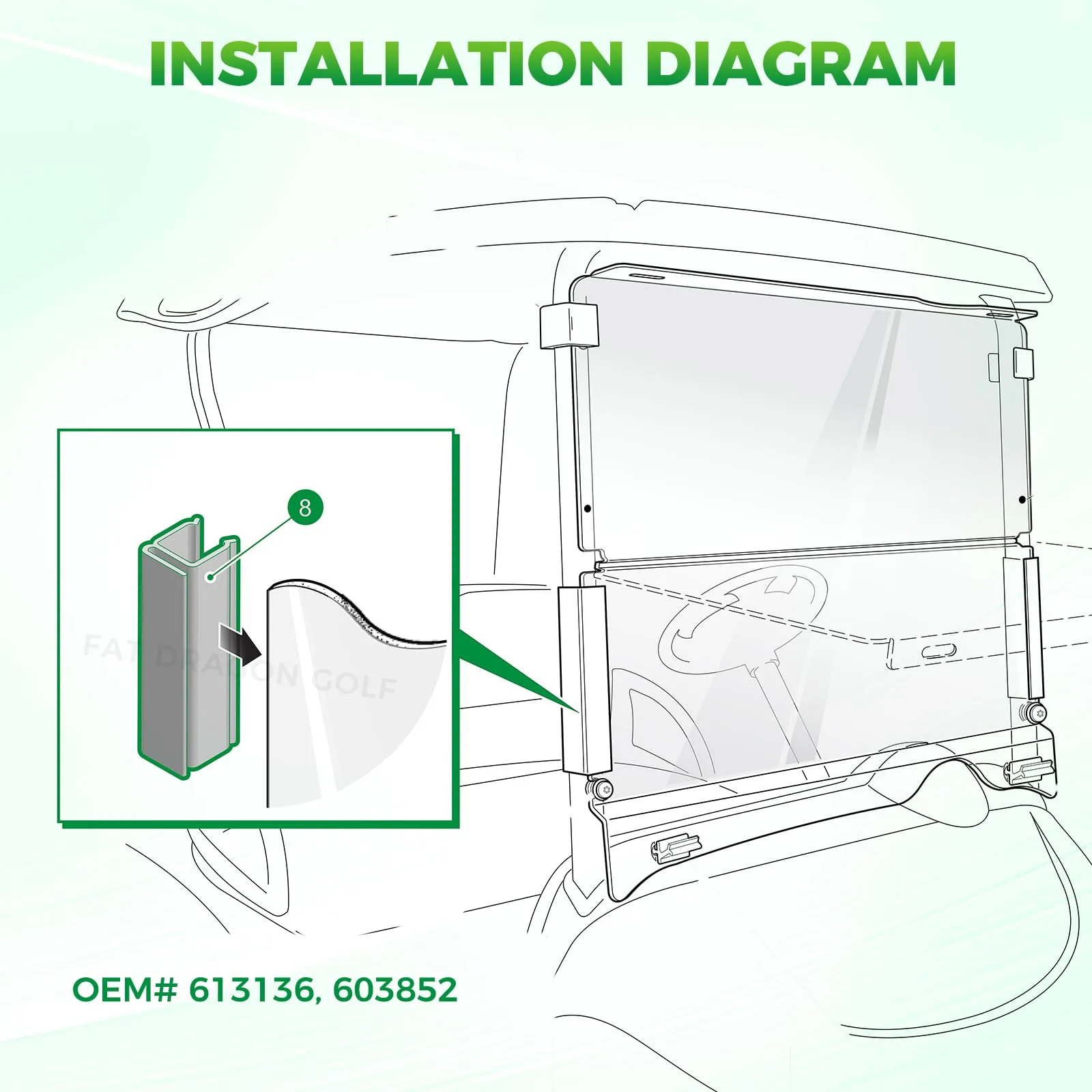 Panglong FDG-125 E-Z-GO RXV Windshield Clips image 4