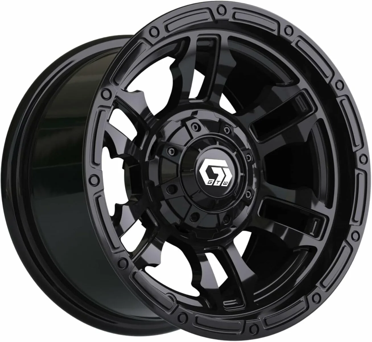GTW Shogun 12-Inch Gloss Black Golf Cart Wheel Set image 4
