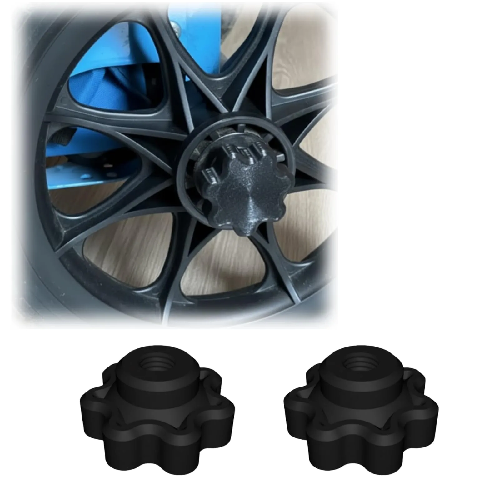 Generic Wheel Hub Nut and Axle Knob for Zuca Carts