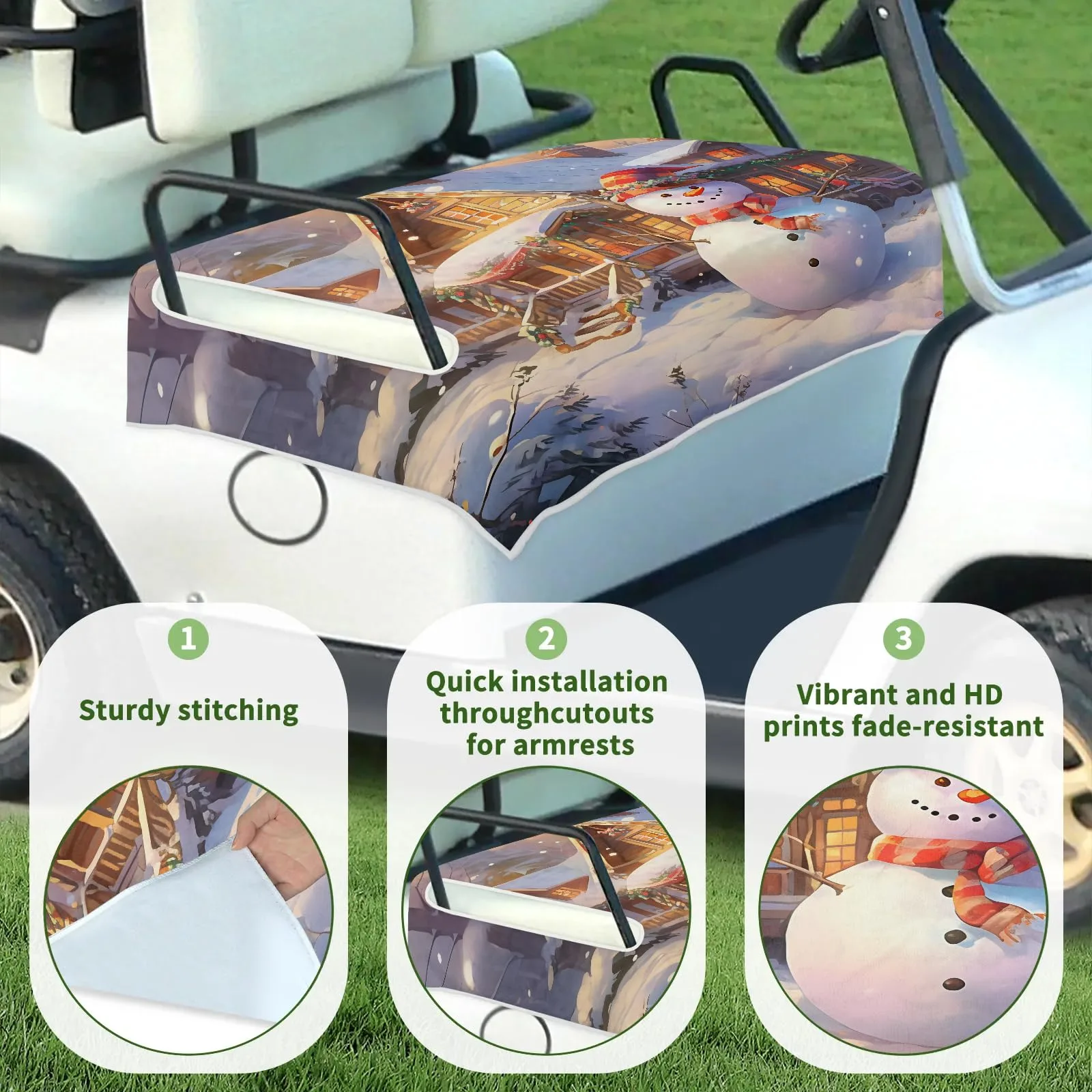 Tiveruda Golf Cart Seat Cover for Double Seats image 3