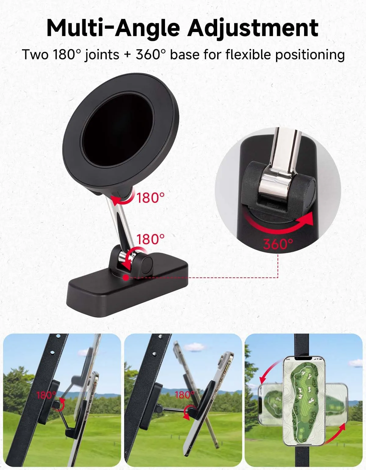 KEMIMOTO Magnetic Golf Cart Phone Holder B1410-00009-BK-M image 2