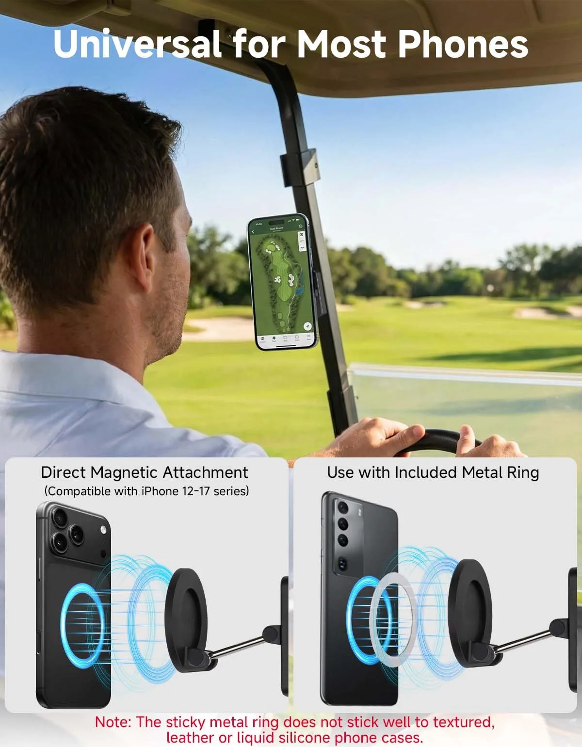 KEMIMOTO Magnetic Golf Cart Phone Holder B1410-00009-BK-M image 3