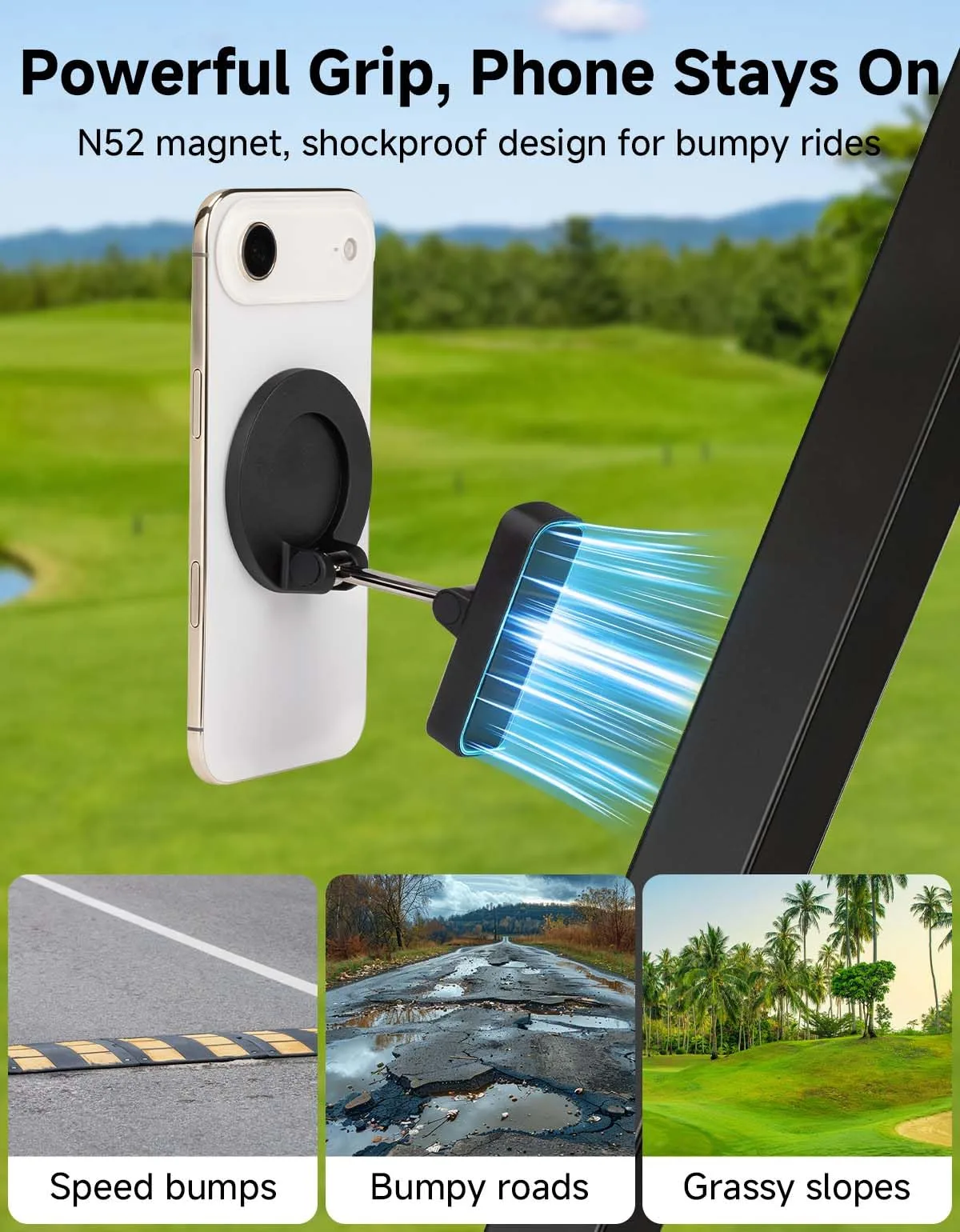 KEMIMOTO Magnetic Golf Cart Phone Holder B1410-00009-BK-M image 4