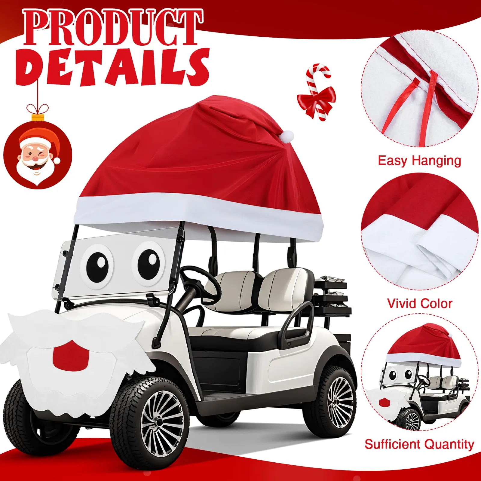Soulchen Christmas Golf Cart Santa Decoration Kit image 3