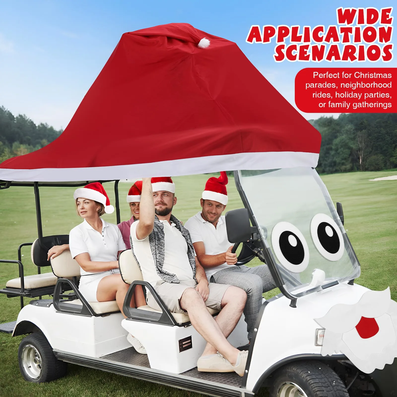 Soulchen Christmas Golf Cart Santa Decoration Kit image 4