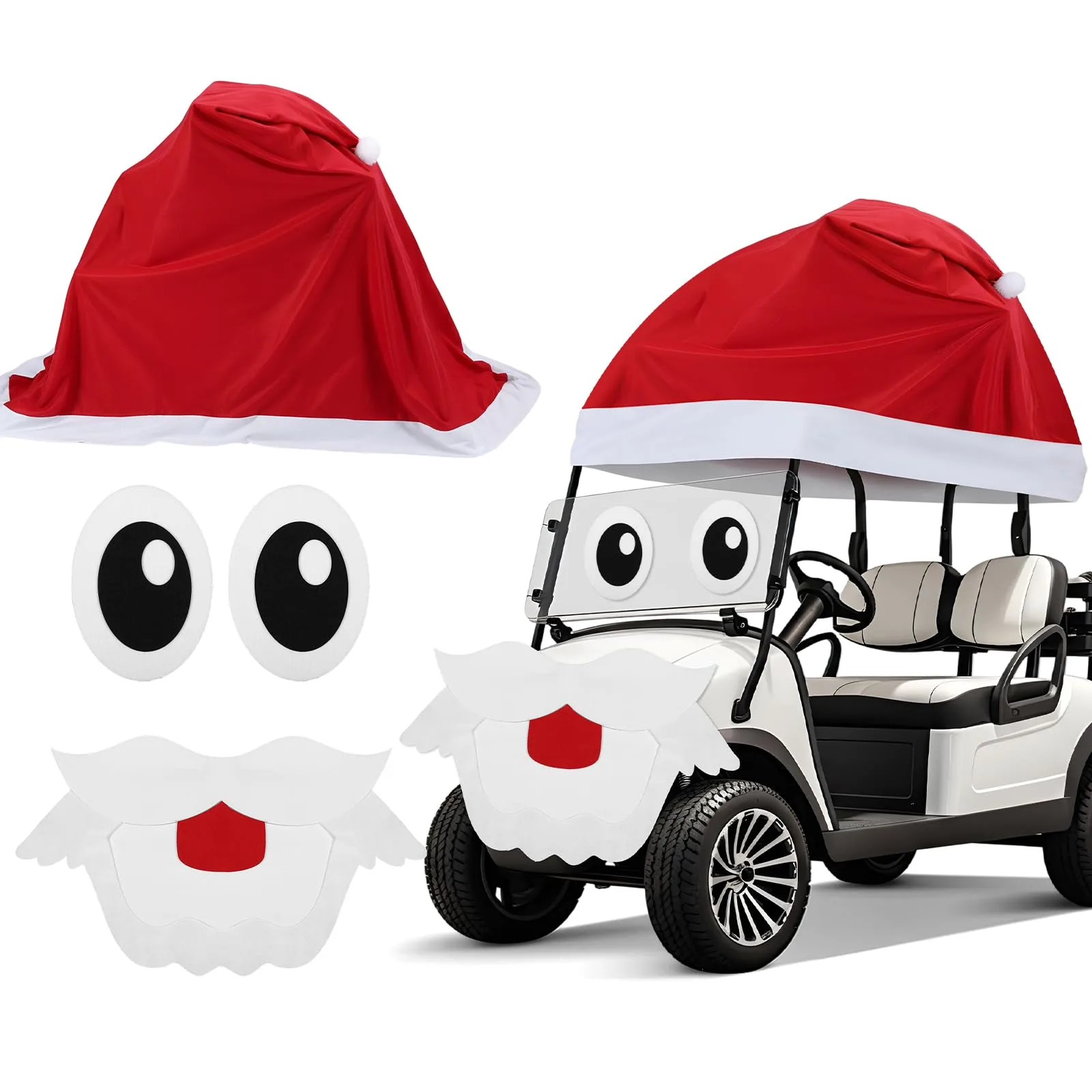 Soulchen Christmas Golf Cart Santa Decoration Kit