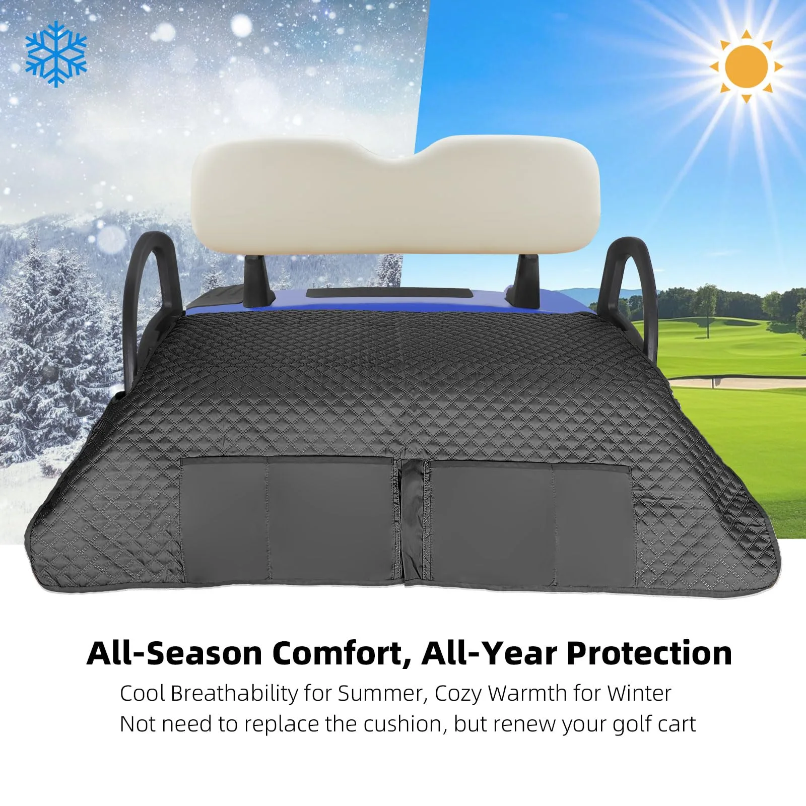 Roykaw Golf Cart Seat Cover for E-Z-GO and Club Car image 3