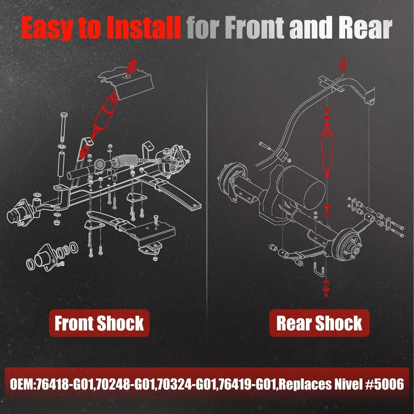 LEAPGOMAX EZGO TXT Front & Rear Golf Cart Shocks image 4