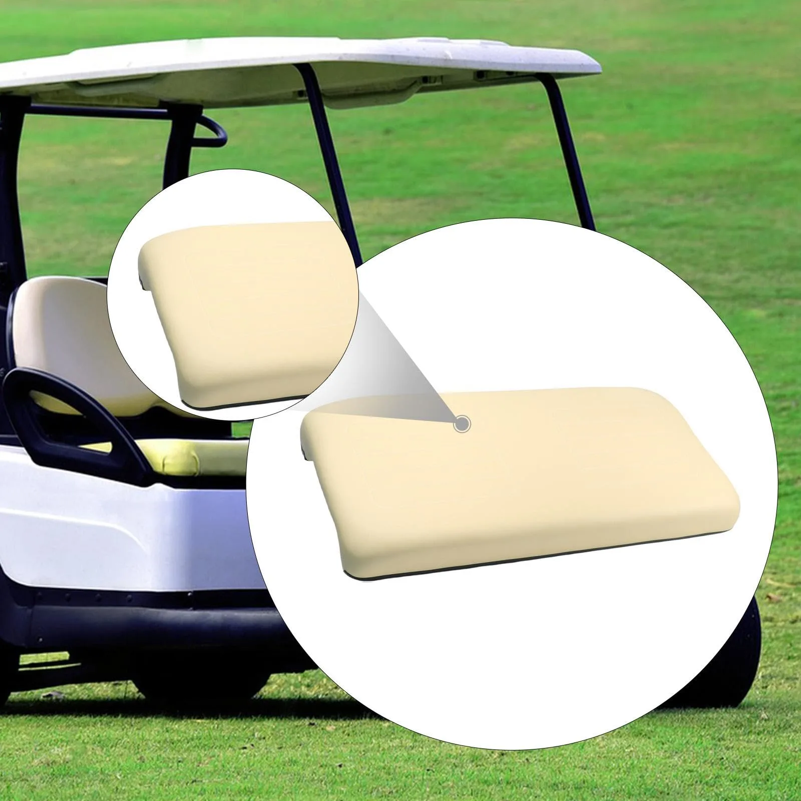 Generic Golf Cart Front Seat Bottom Cushion, Yellow PU image 2