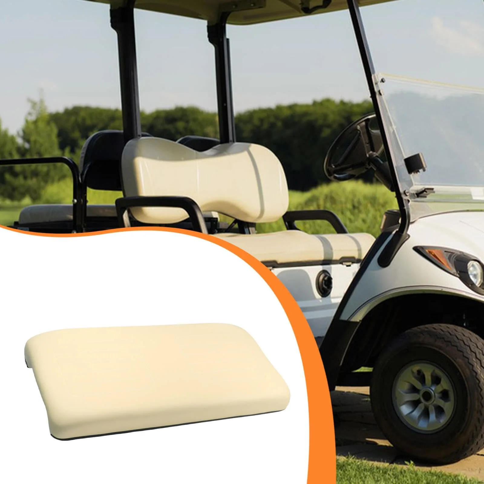 Generic Golf Cart Front Seat Bottom Cushion, Yellow PU image 3