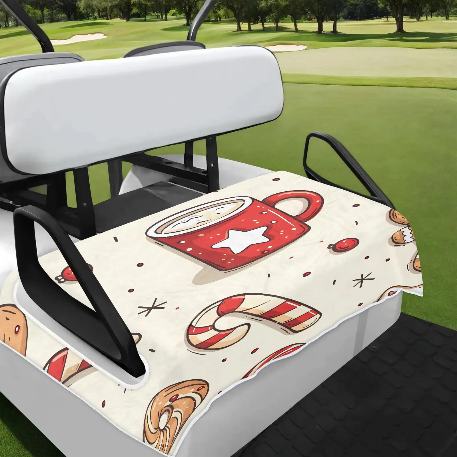 Tiveruda Gingerbread Golf Cart Seat Cover, 51 x 31 in