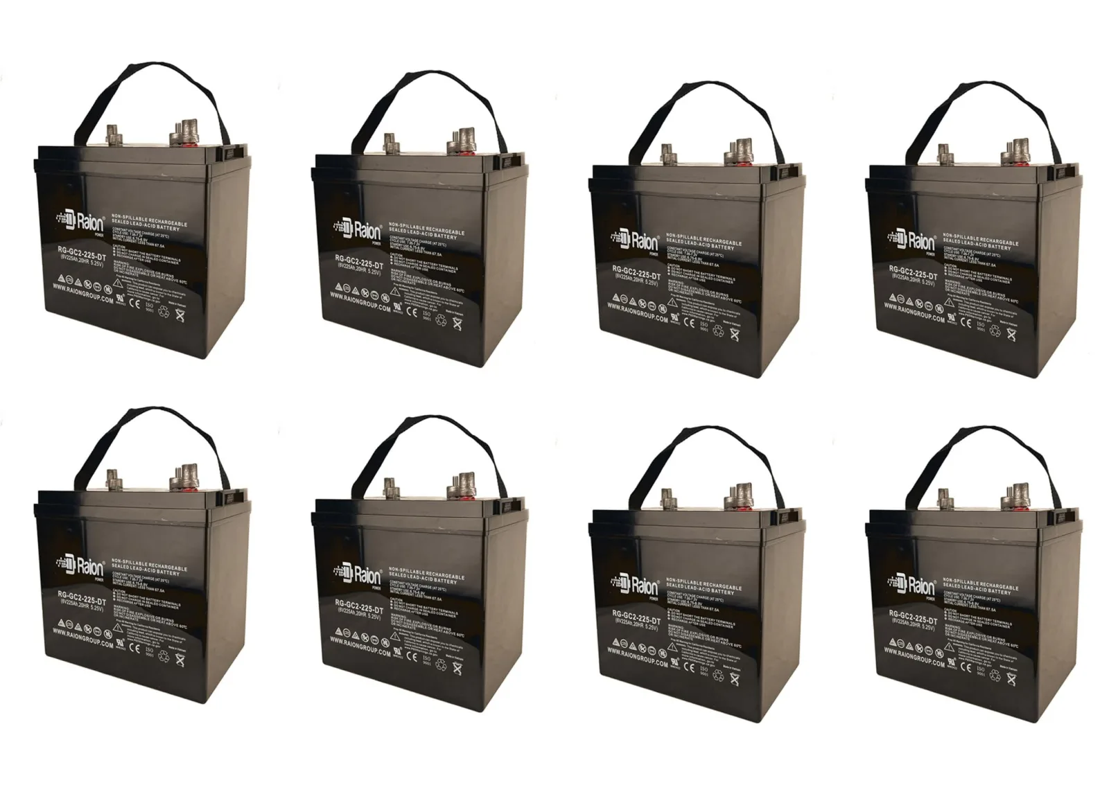 Raion Power 6V 225Ah AGM Batteries for E-Z-GO TXT