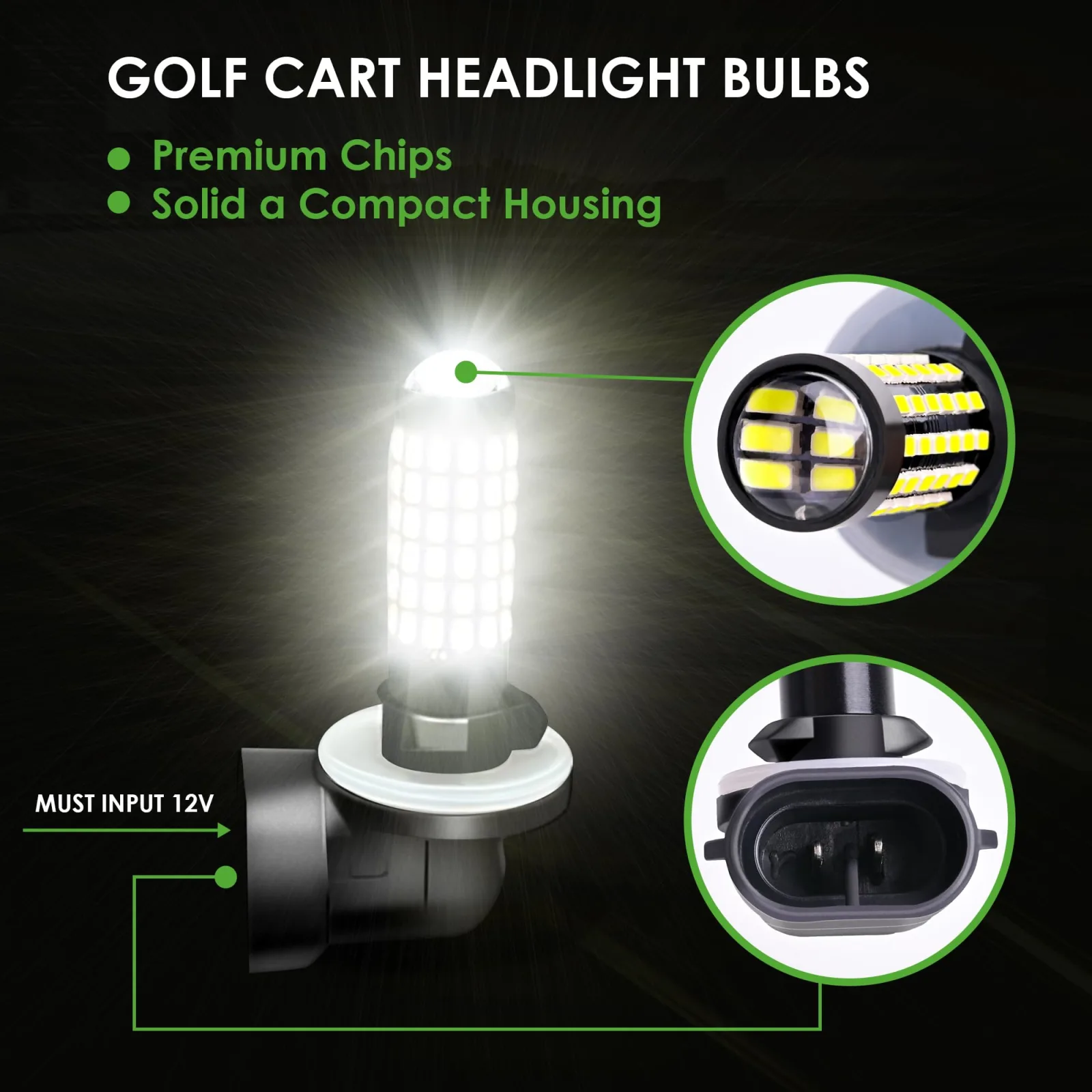 10L0L 12V 881 Golf Cart Headlight Bulbs, 900 lm (Pair) image 3