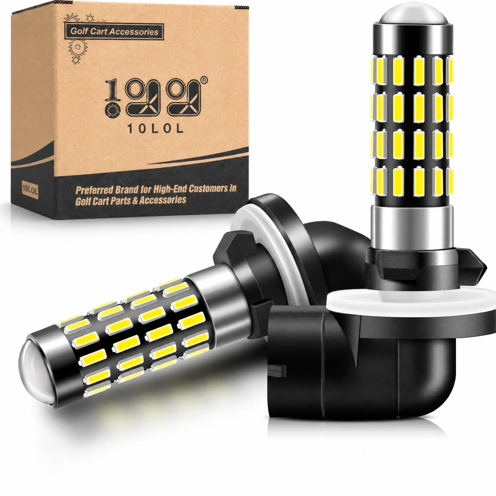 10L0L 12V 881 Golf Cart Headlight Bulbs, 900 lm (Pair)